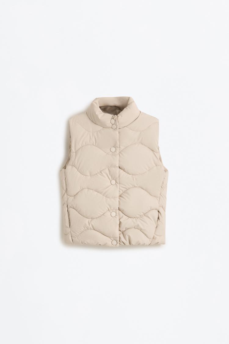 Rubberised wave vest — ECRU