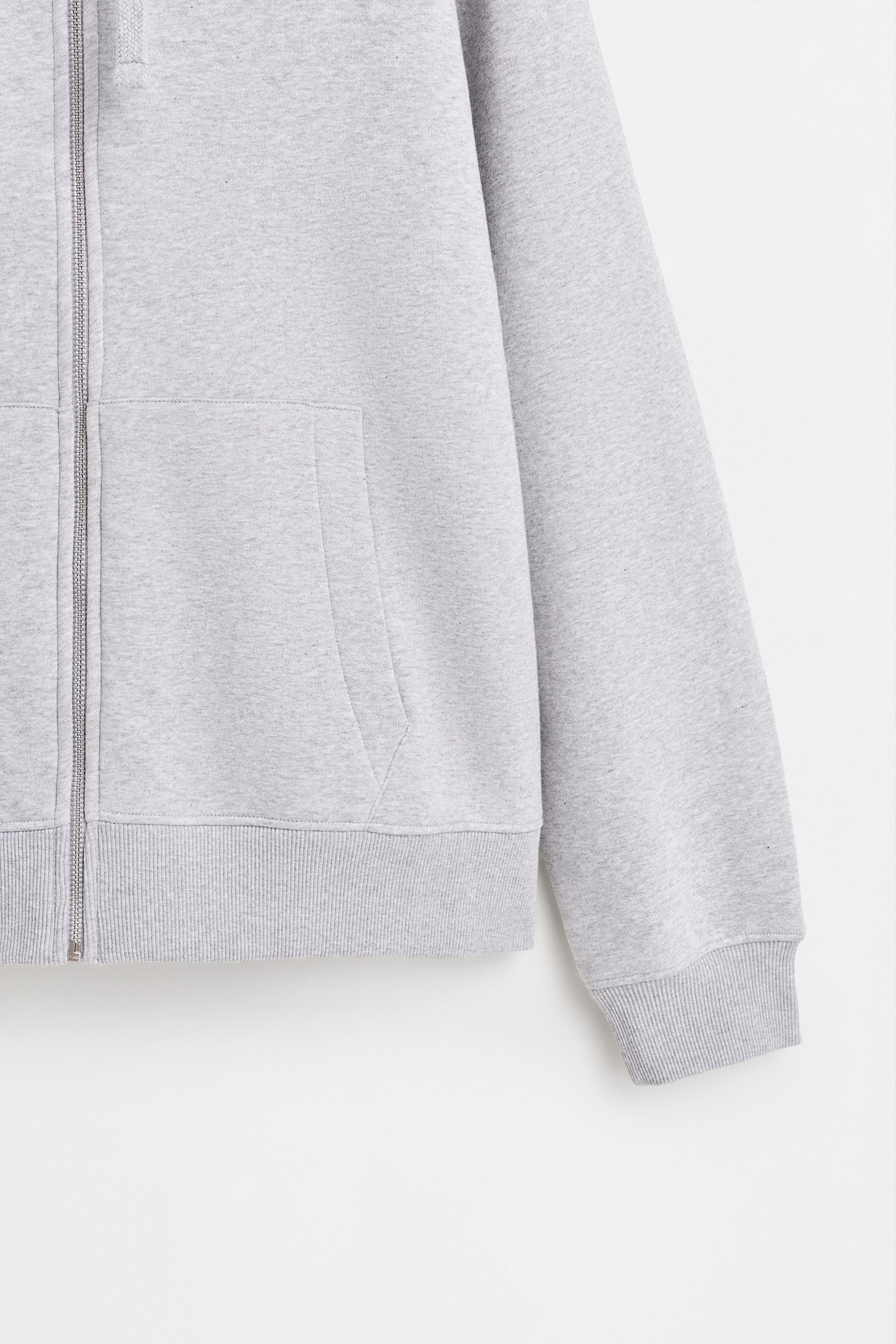 Basic zip-up hoodie — GREY MARL