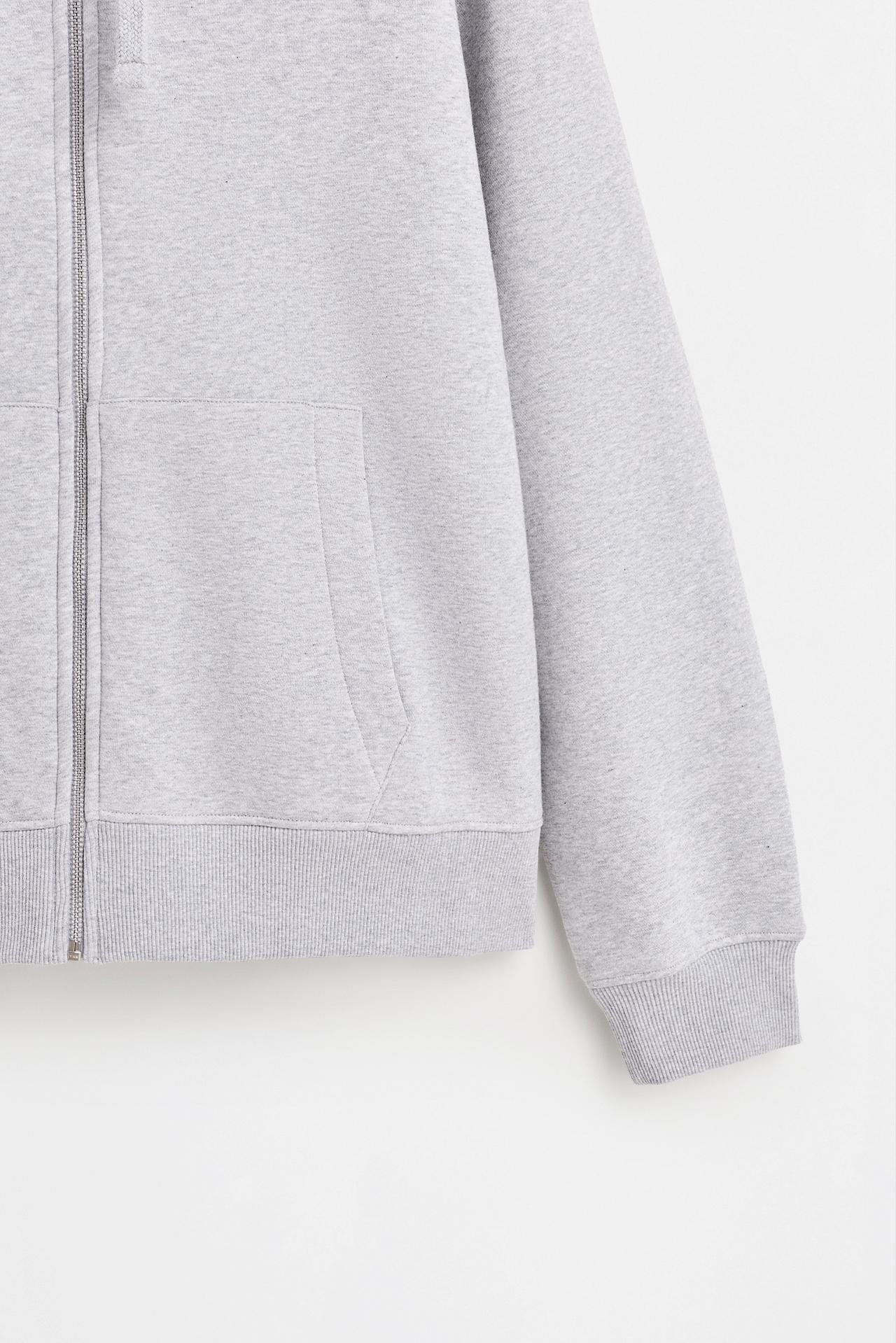 Basic zip-up hoodie — GREY MARL