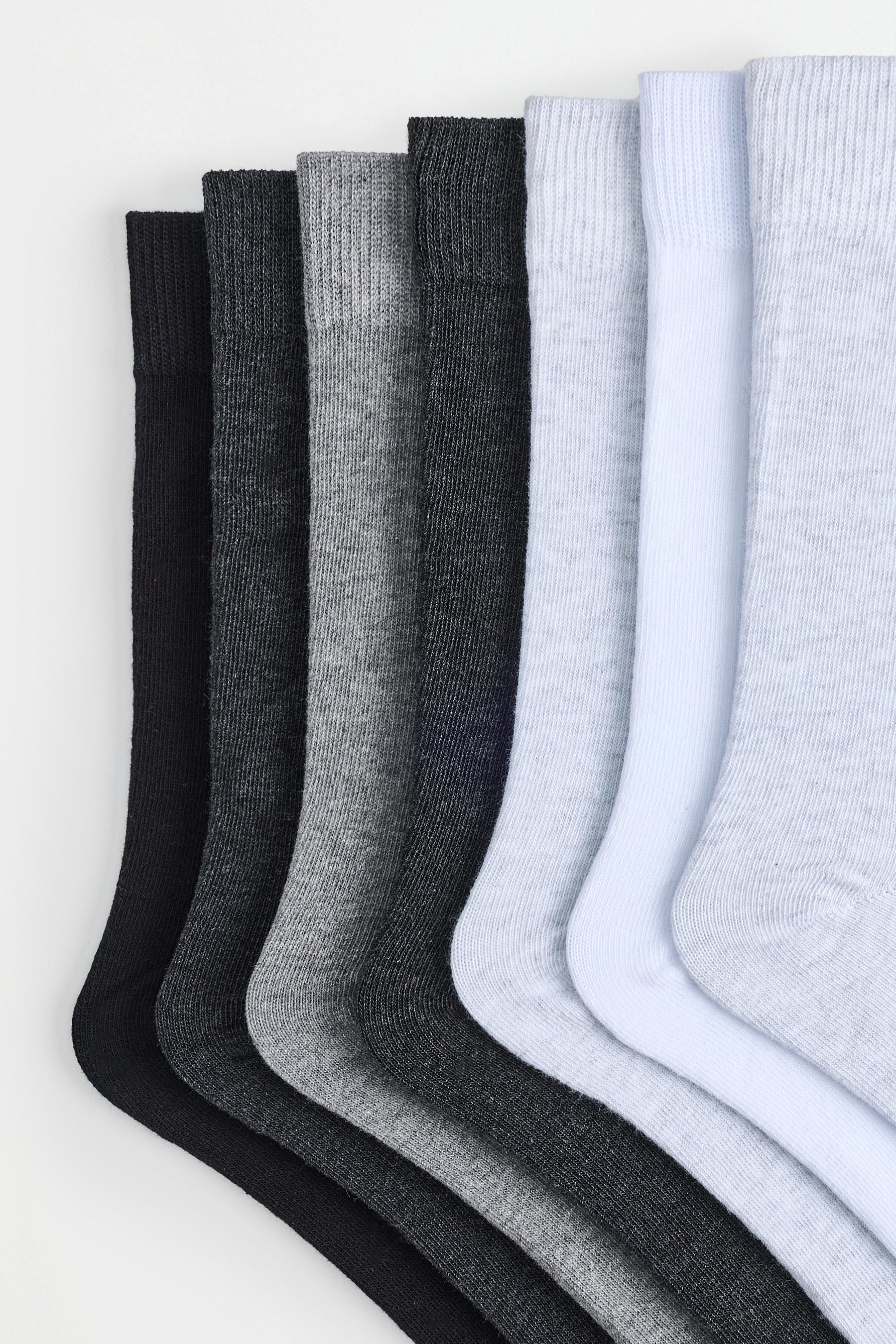 Basic long socks (7-pack) — GREY