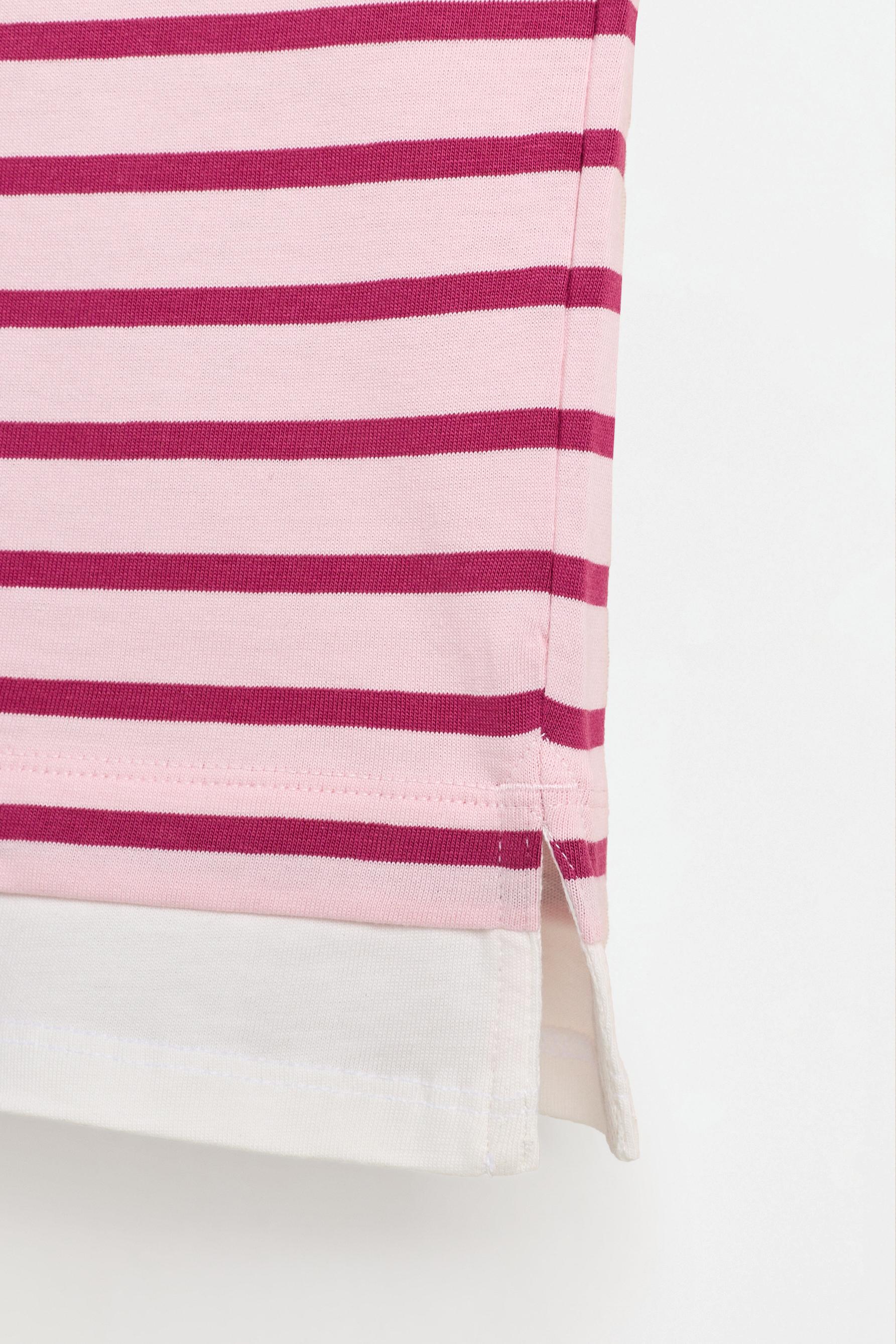 Striped T-shirt with textured text — PASTEL PINK