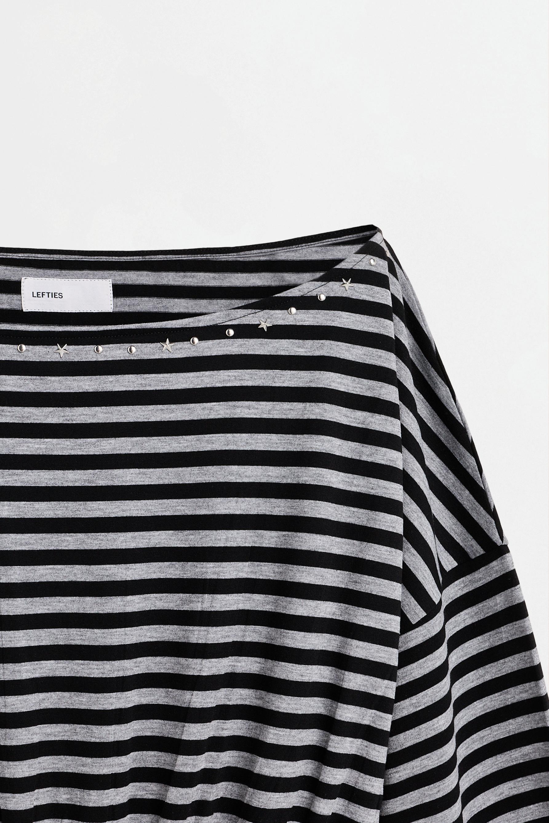 Drop-shoulder T-shirt — BLACK MARL