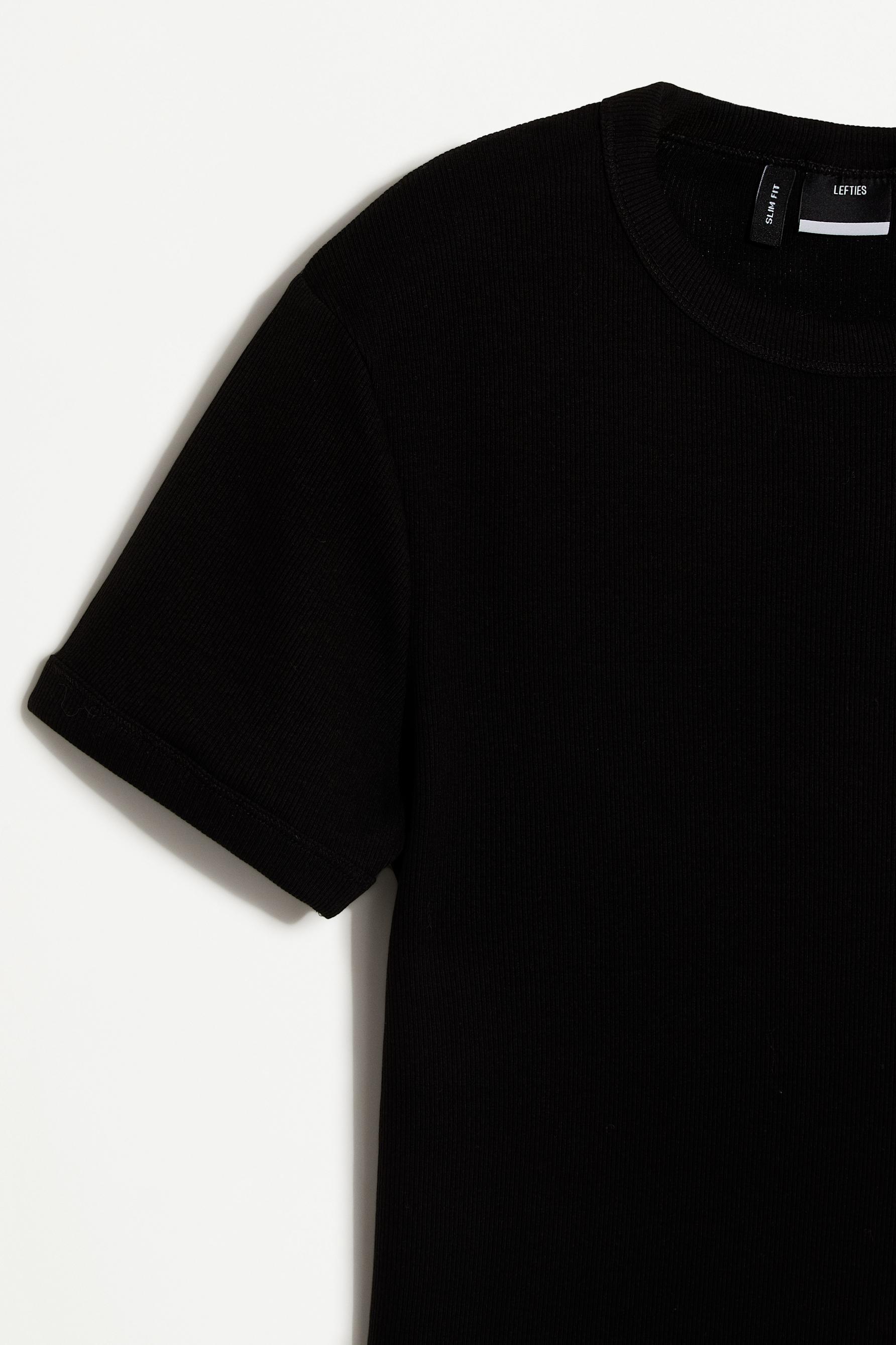 Rib T-shirt — BLACK