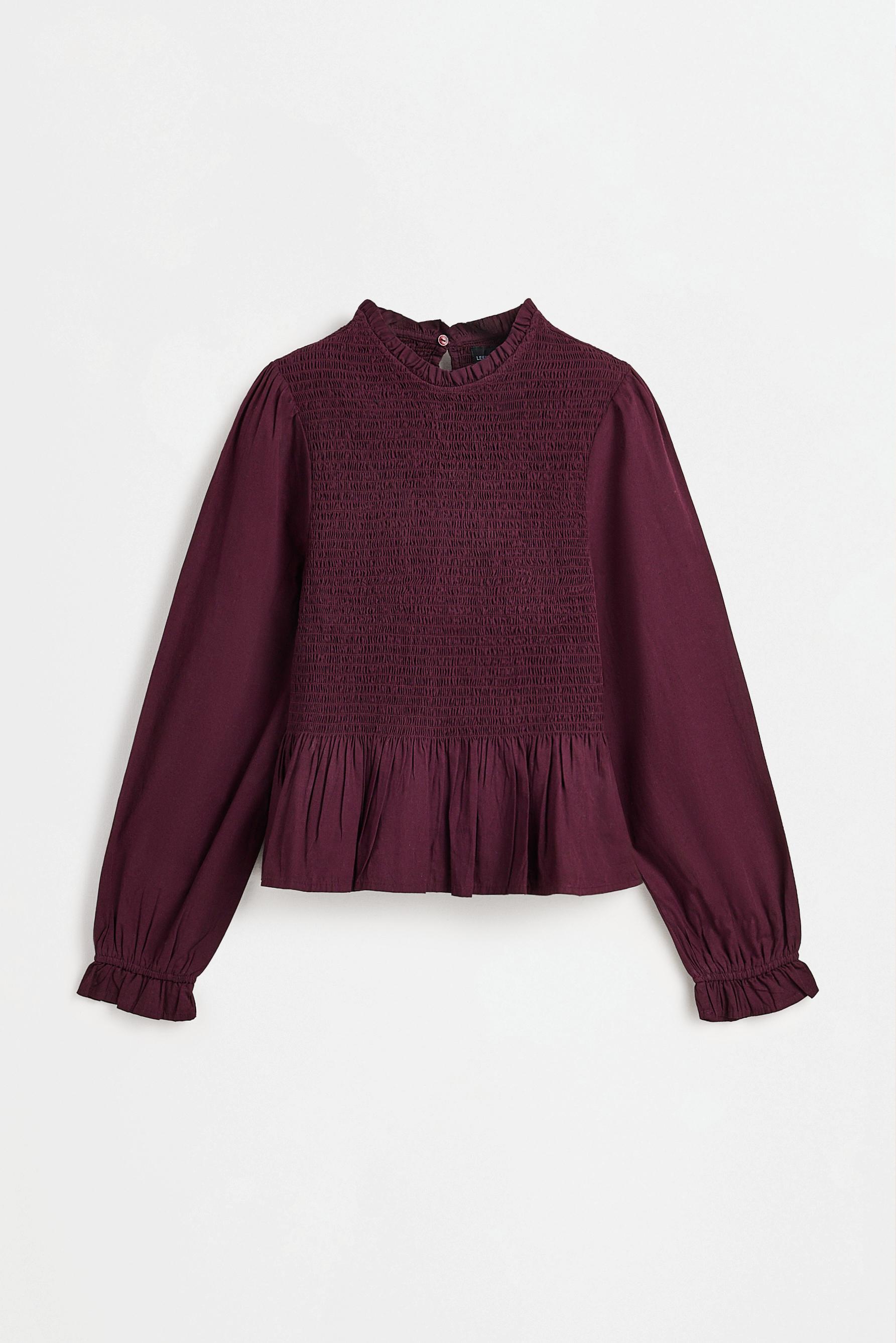 Smocked blouse — AUBERGINE