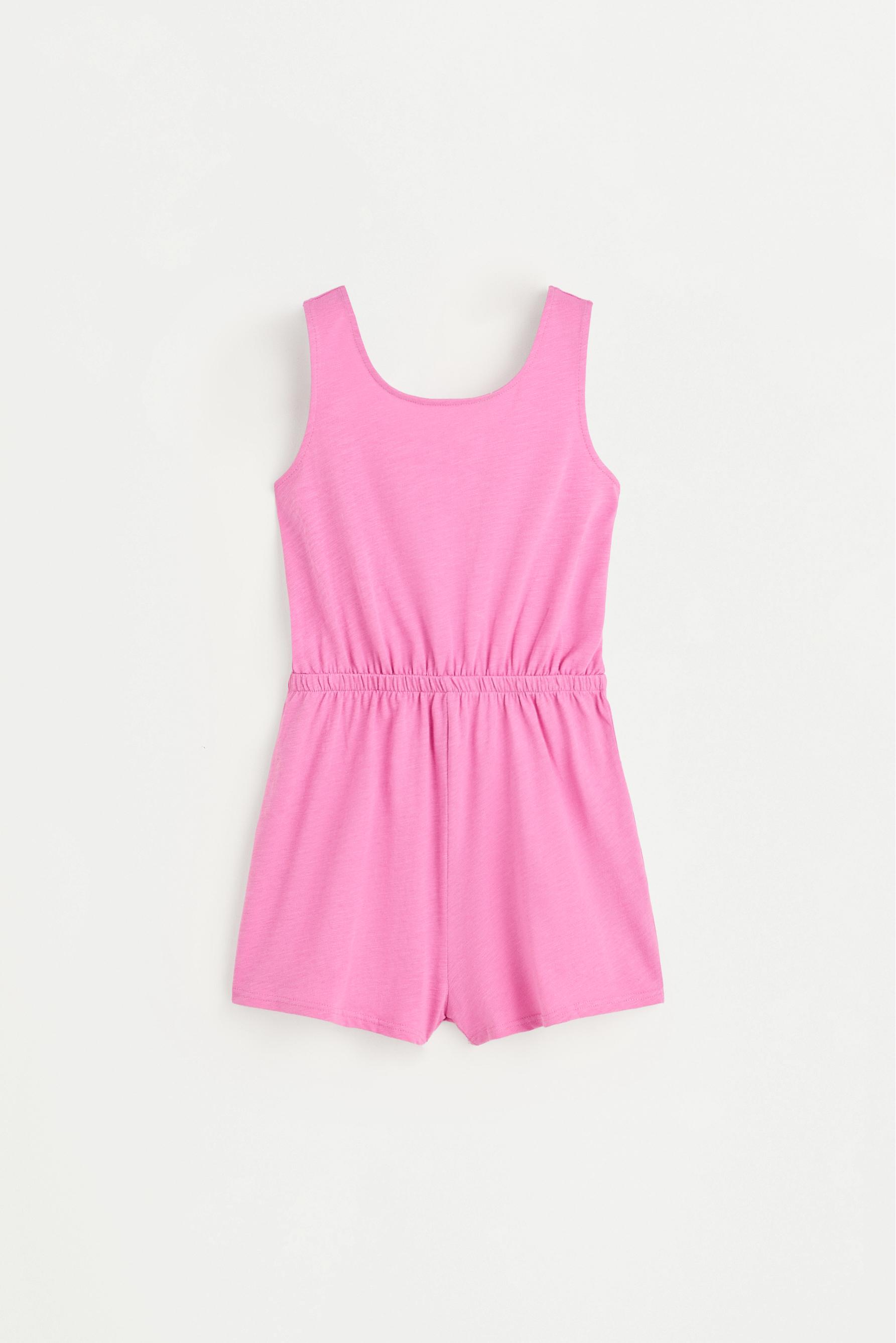 Plain short playsuit — BUBBLEGUM PINK