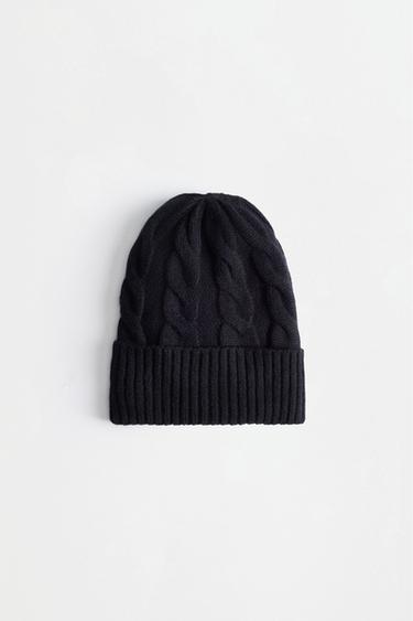 Cable-knit beanie — BLACK 2
