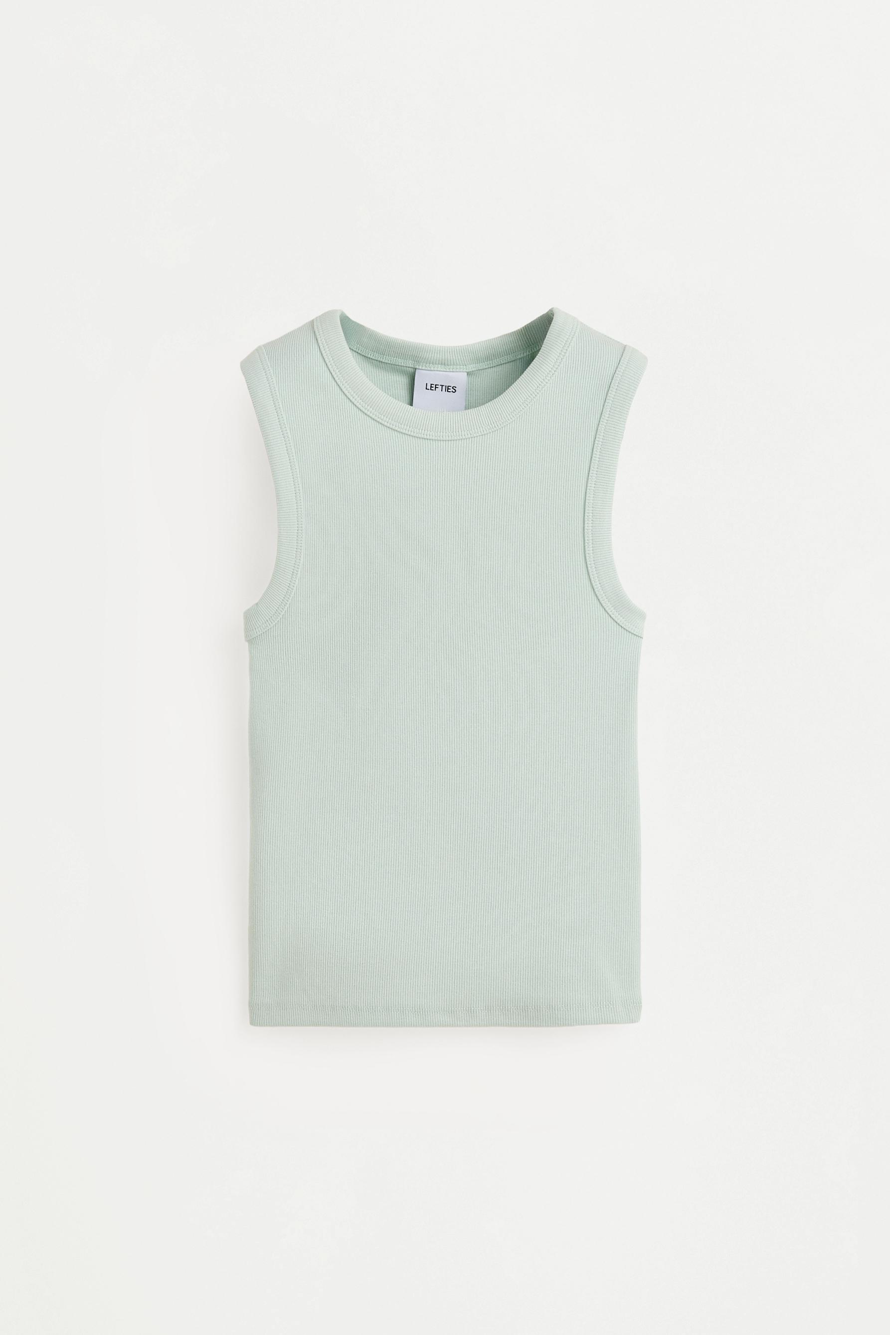 Ribbed racerback top — PALE MINT GREEN