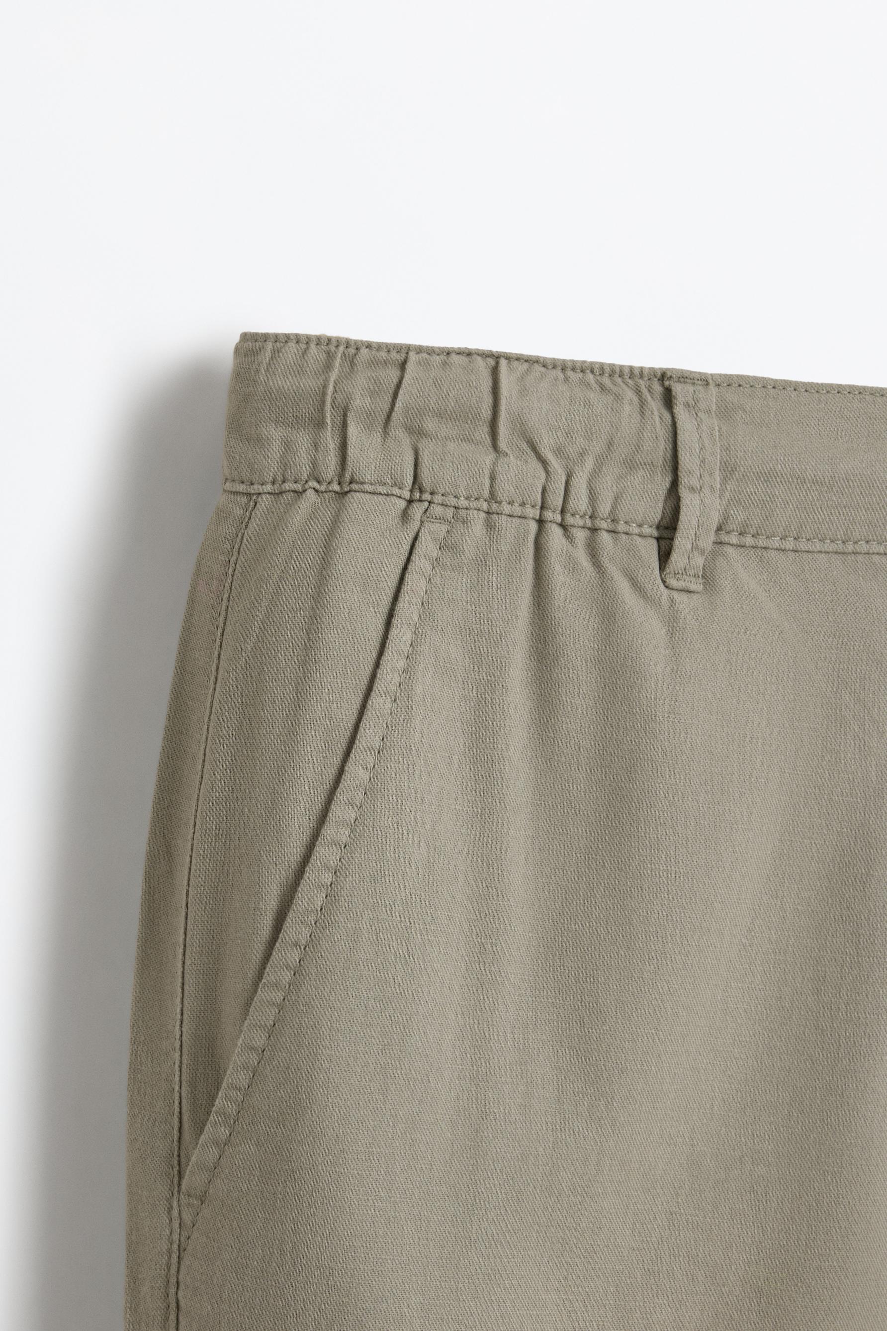 Cotton - linen smart trousers — KHAKI