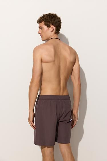 Basic long swim trunks — DARK MAUVE 4