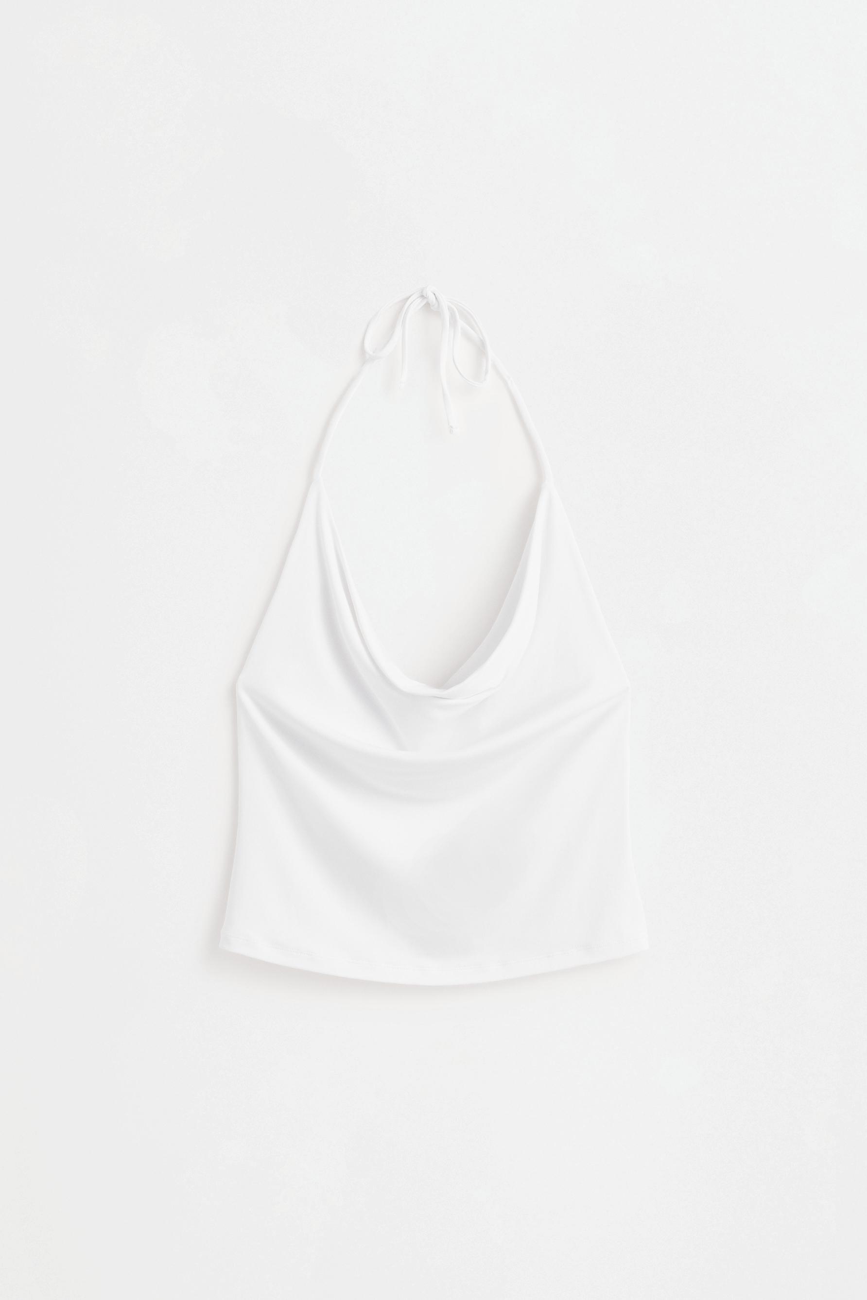 Draped halter top — OFF WHITE