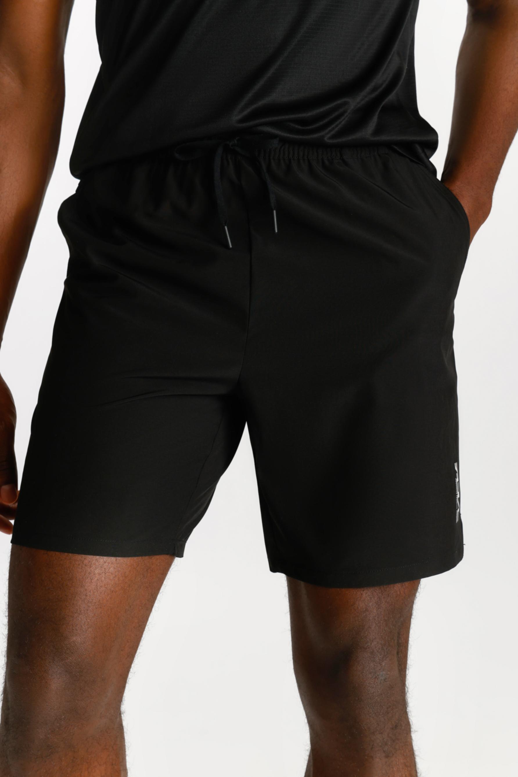Stretch Bermuda sports shorts — BLACK