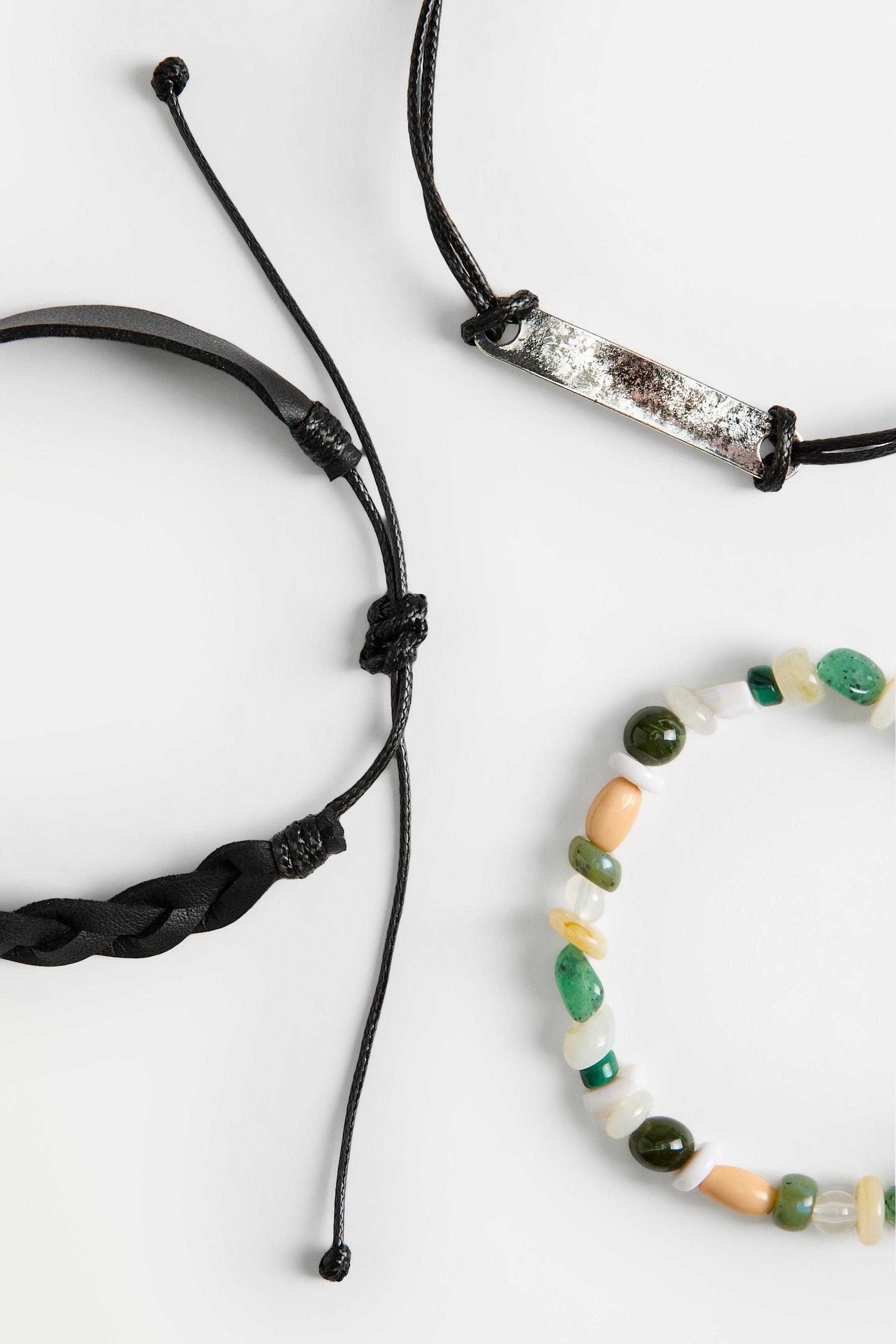 Assorted bracelets (3-pack) — BLACK/GREEN