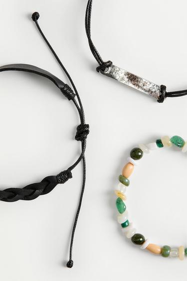 Assorted bracelets (3-pack) — BLACK/GREEN 3