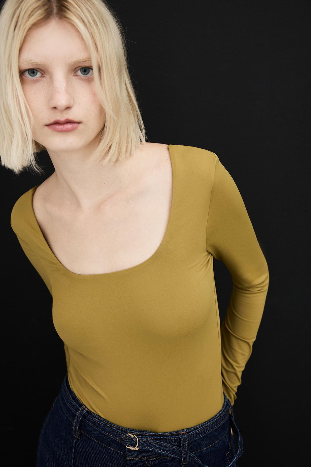 Long sleeve polyamide bodysuit