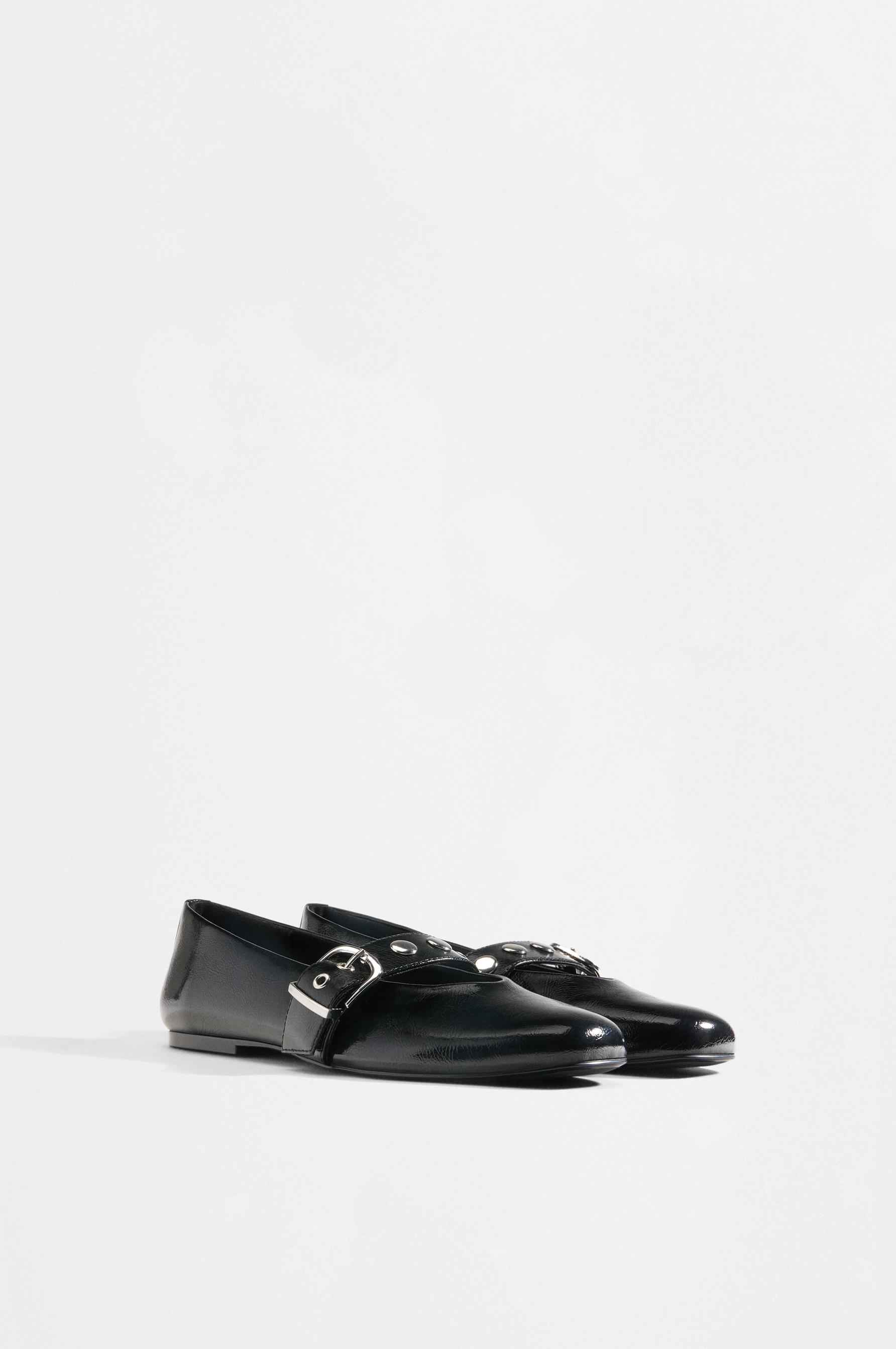 Studded ballet flats — BLACK