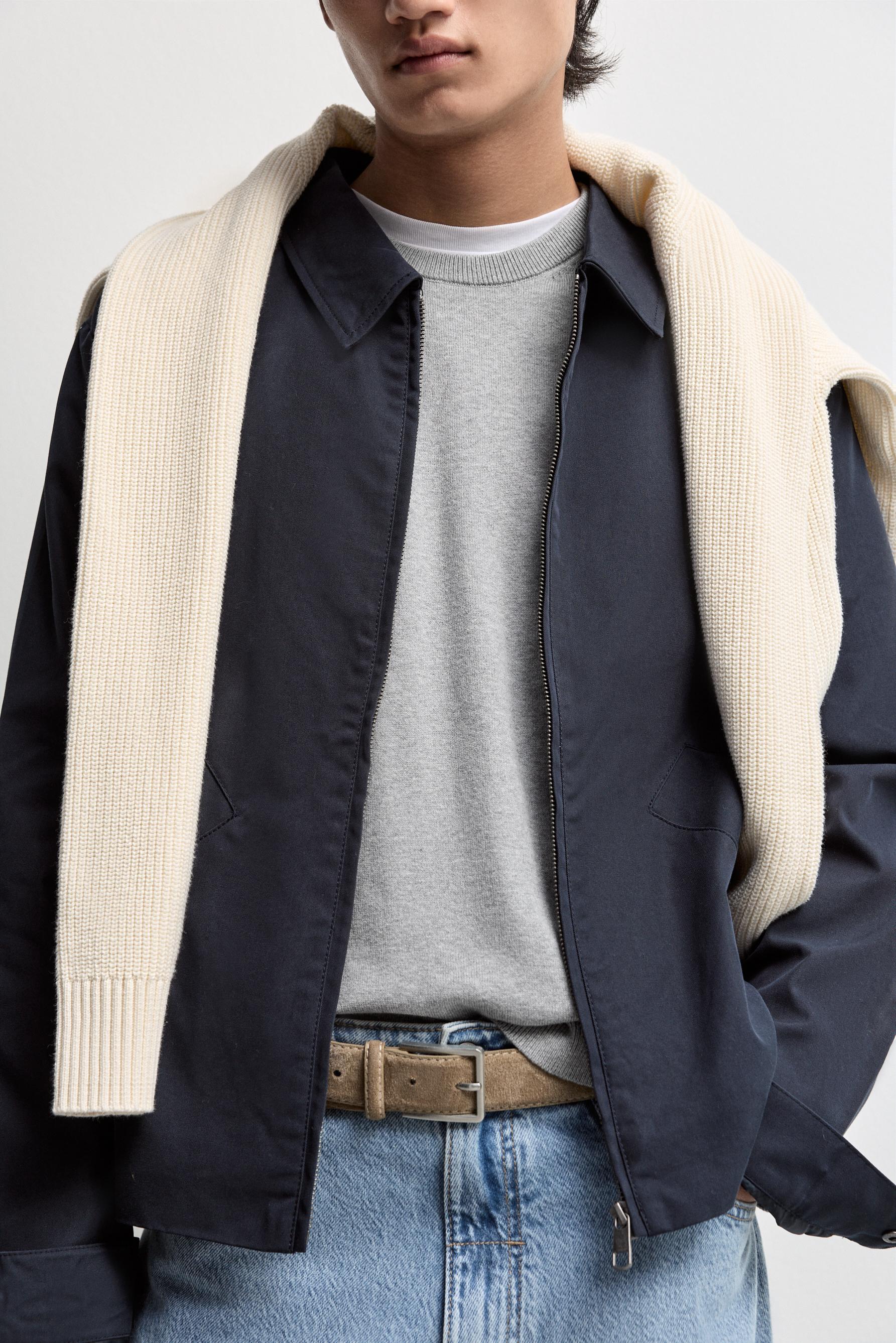 Shirt-collar jacket — NAVY