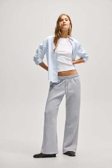 Basic straight tracksuit trousers — GREY MARL 2