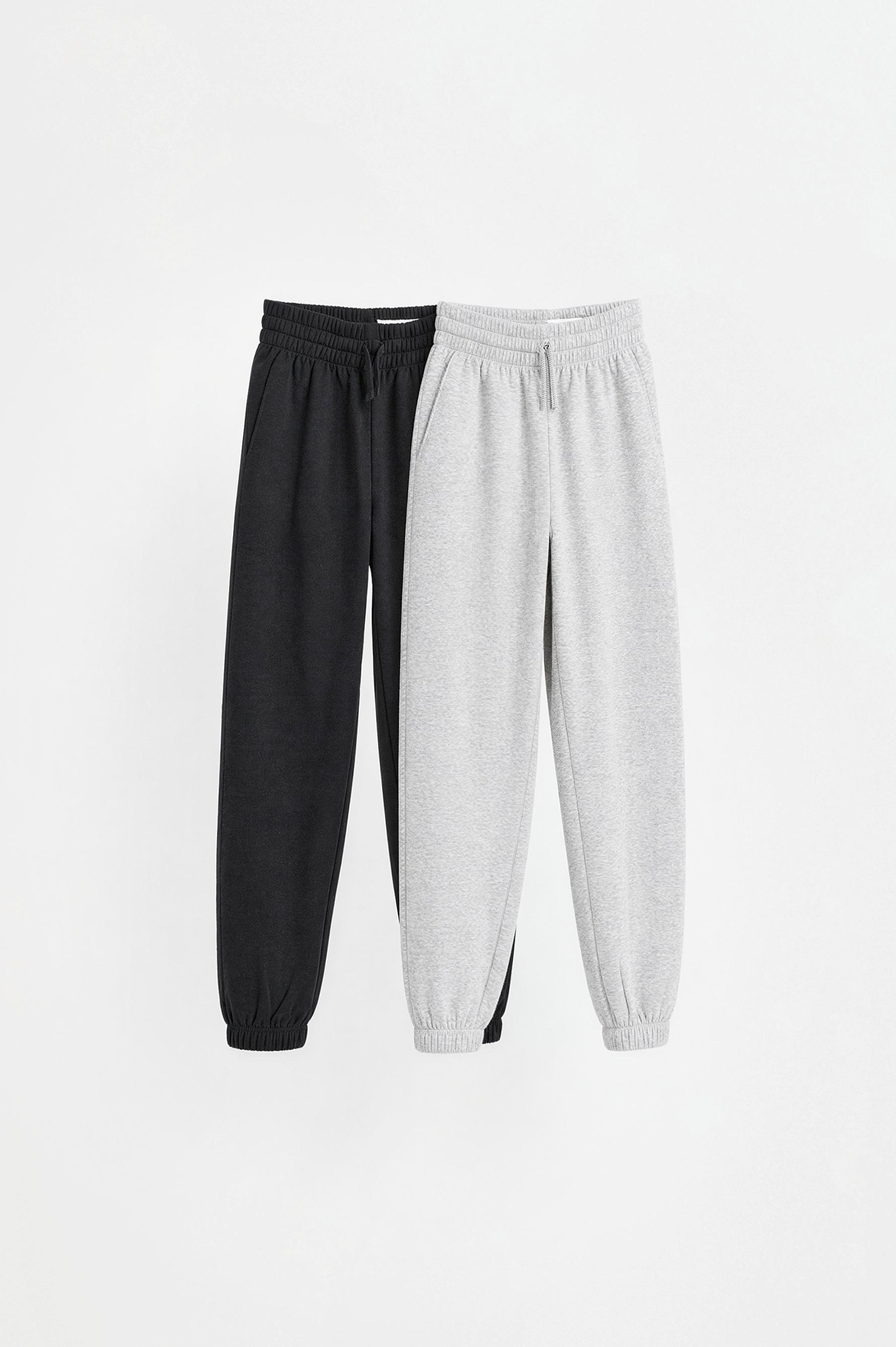 Pack of 2 plain plush trousers — BLACK