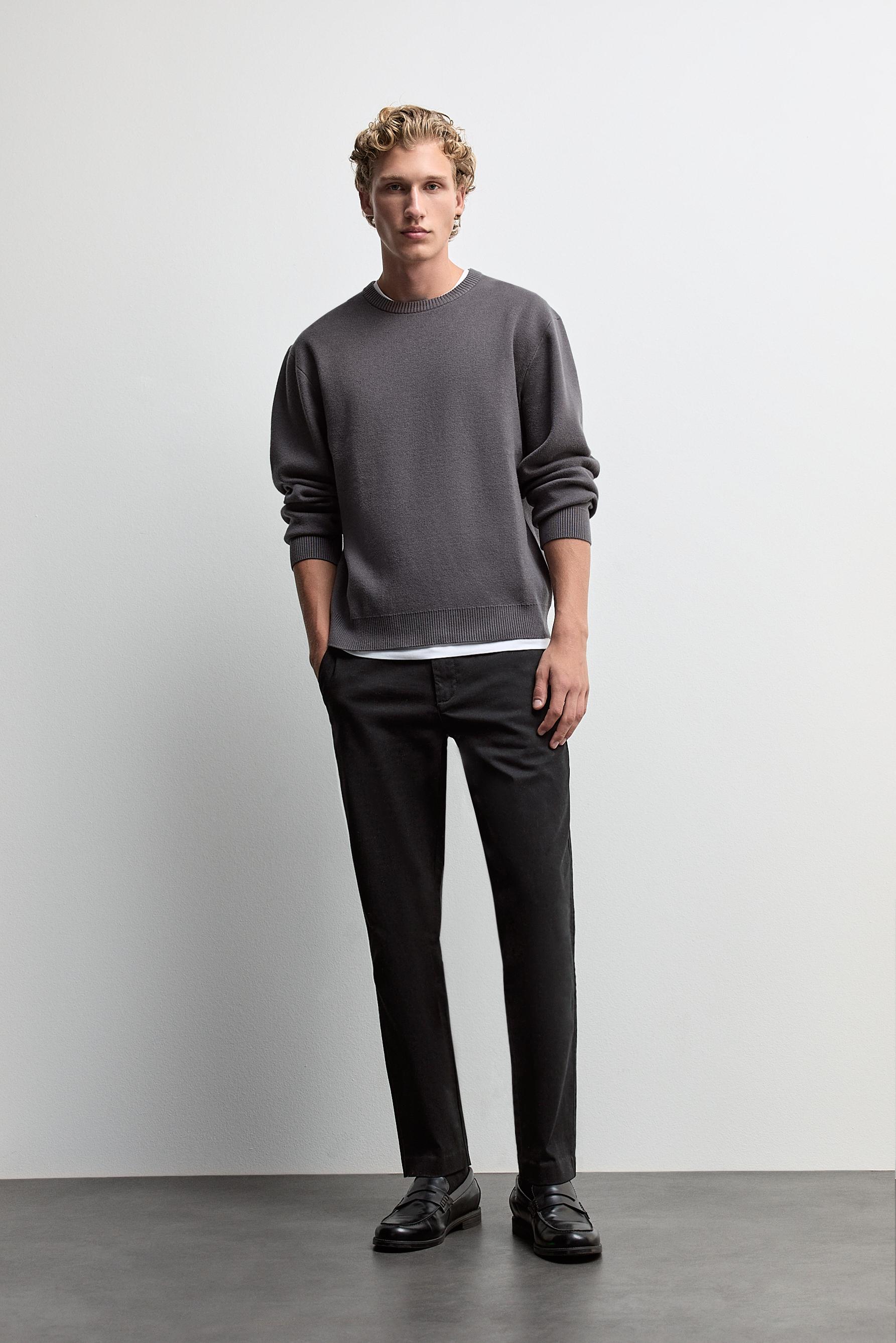 Slim fit chino trousers — BLACK