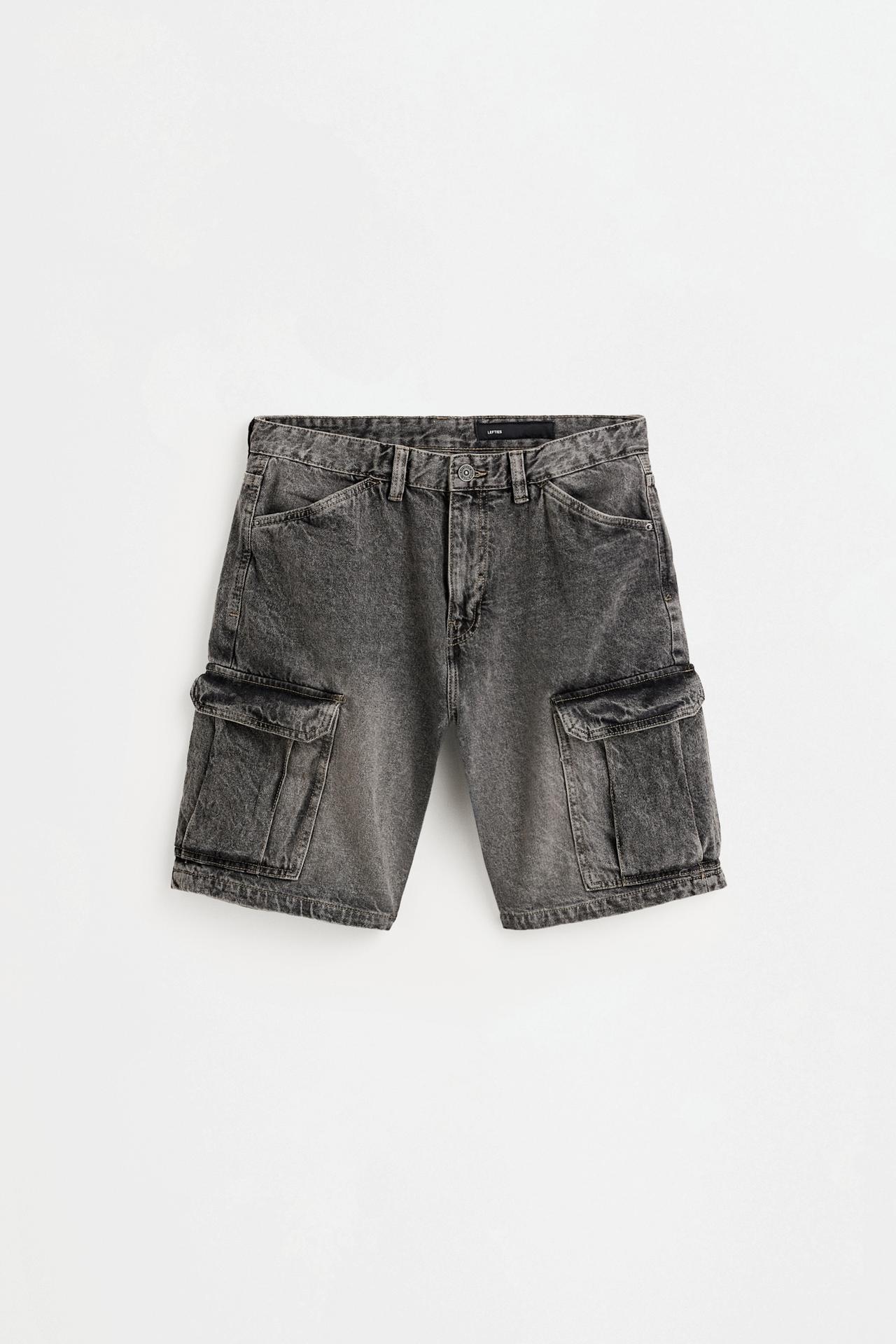 Denim cargo Bermuda shorts — CHARCOAL