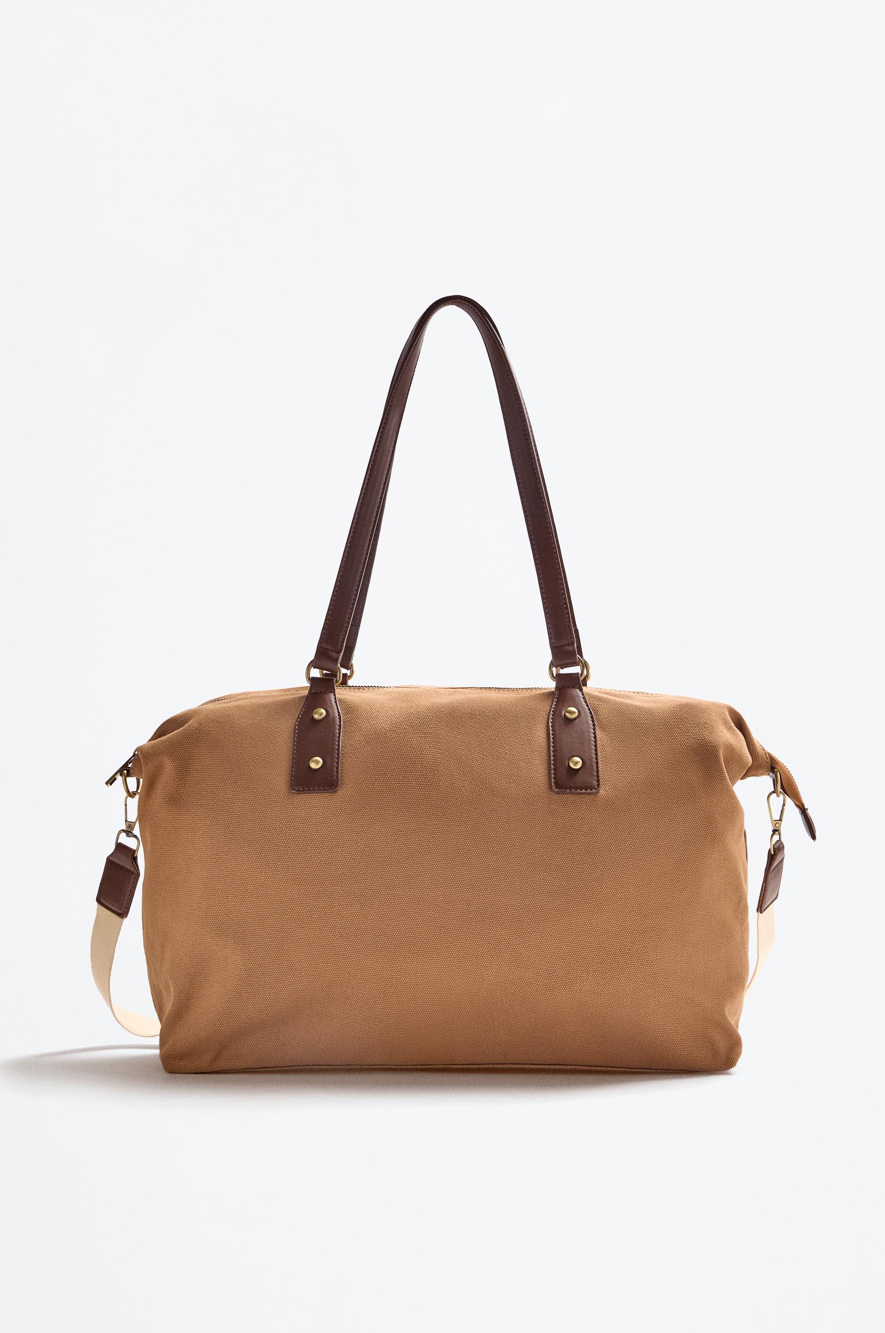Canvas crossbody bag — BROWN