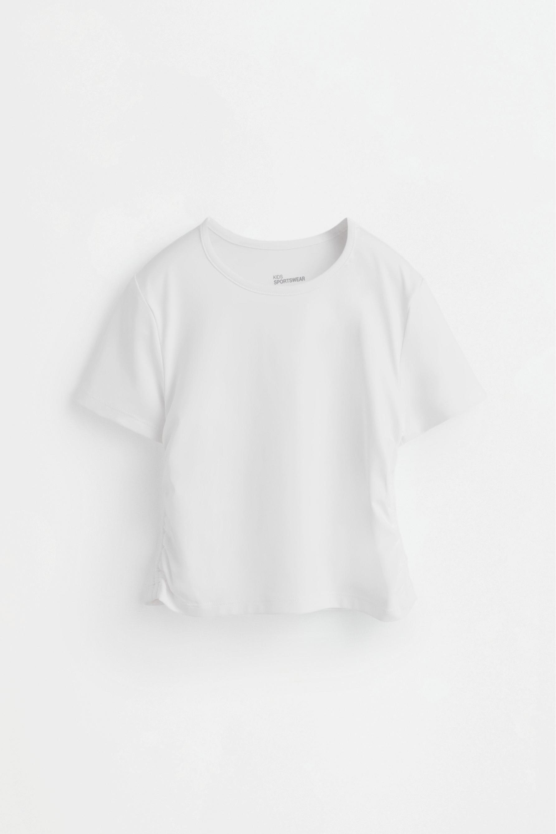 Ruched sports T-shirt — WHITE