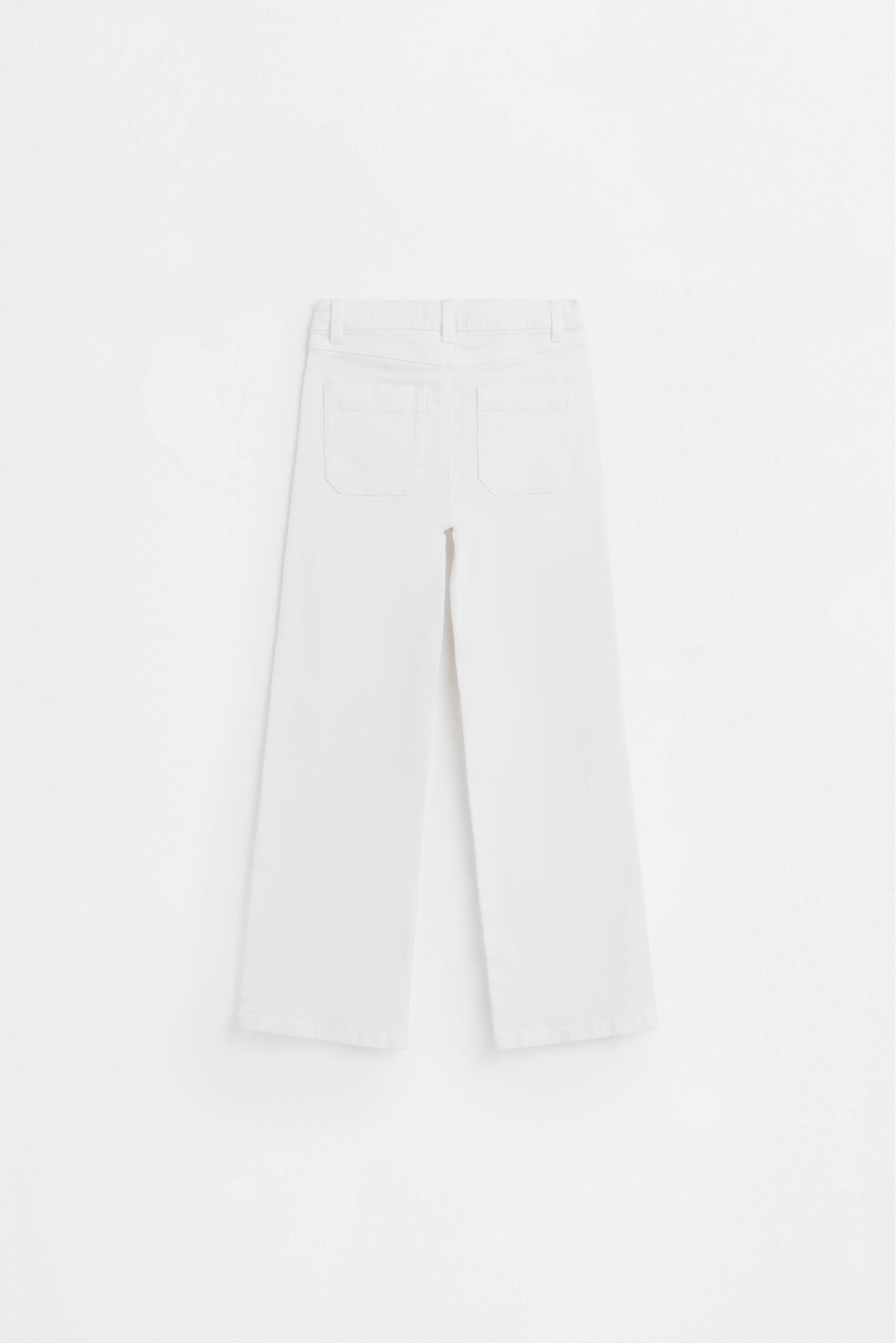 Twill bell bottom trousers — IVORY