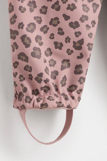 Rubberised fleece-lined dungarees — DUSTY ROSE 4