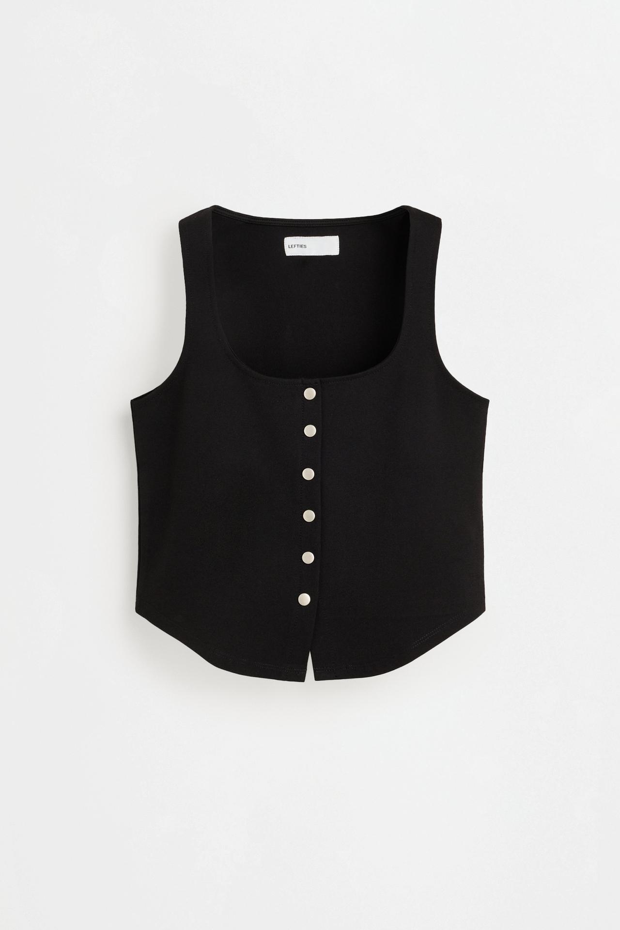 Ponte di Roma knit top — BLACK