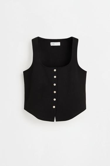 Ponte di Roma knit top — BLACK 1