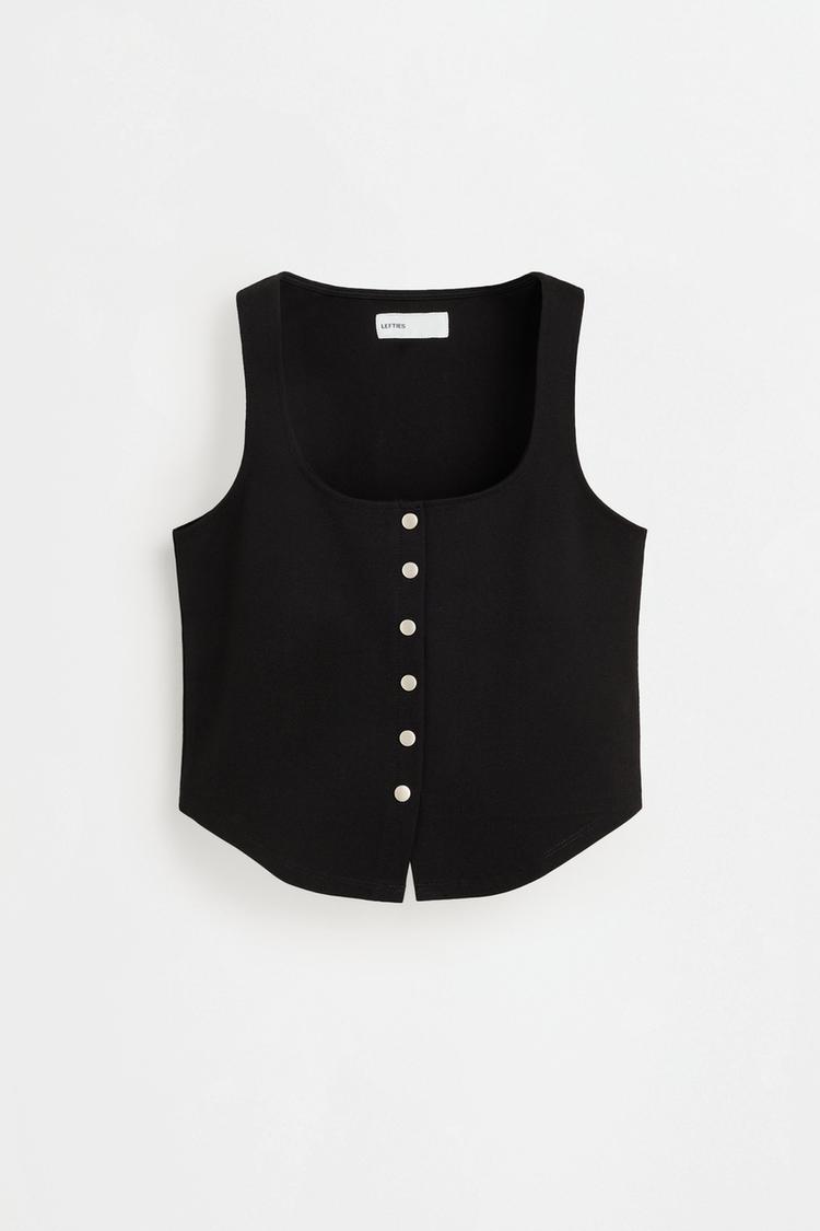 Ponte di Roma knit top — BLACK