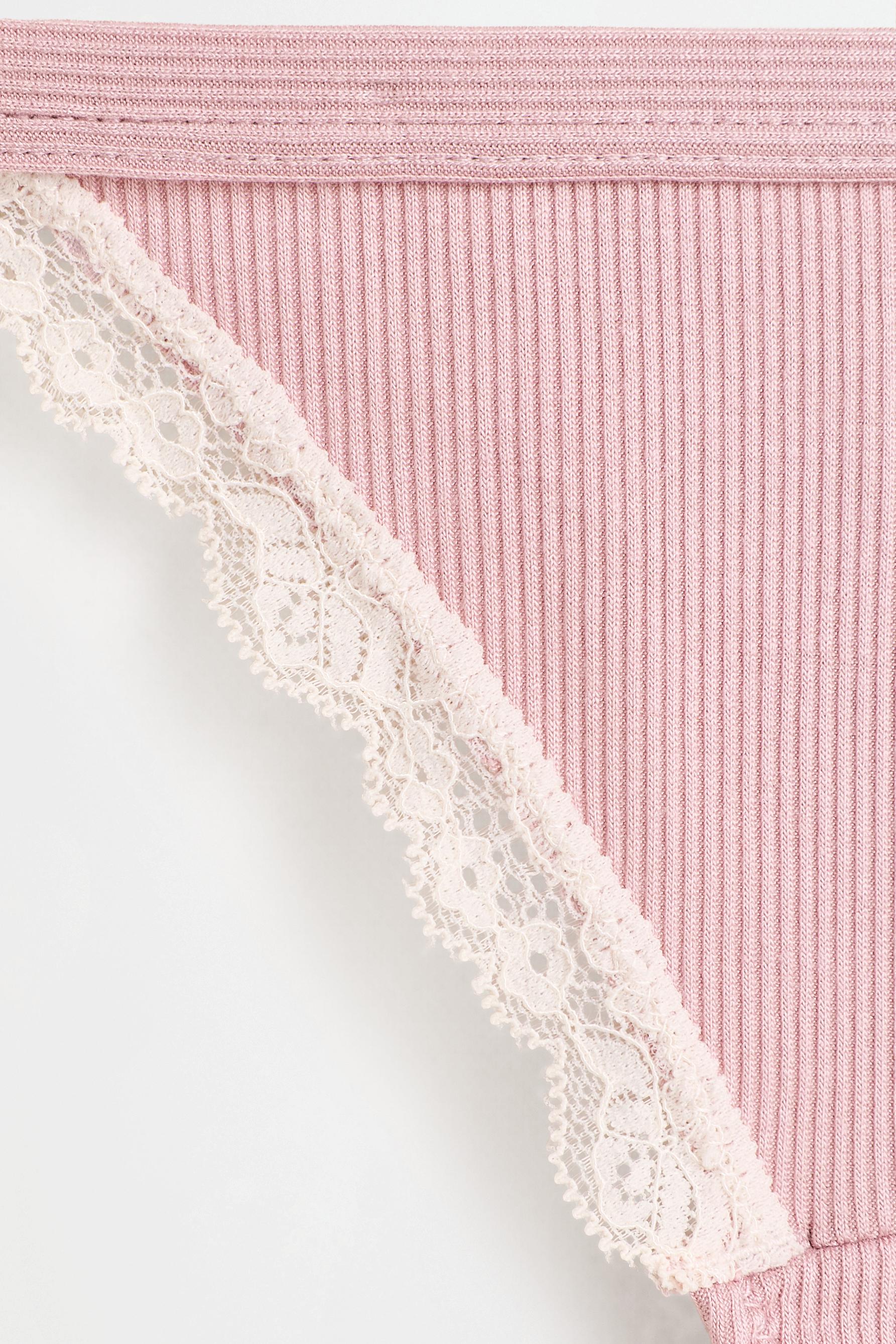Lace Detail Thong (2-Pack) — PASTEL PINK