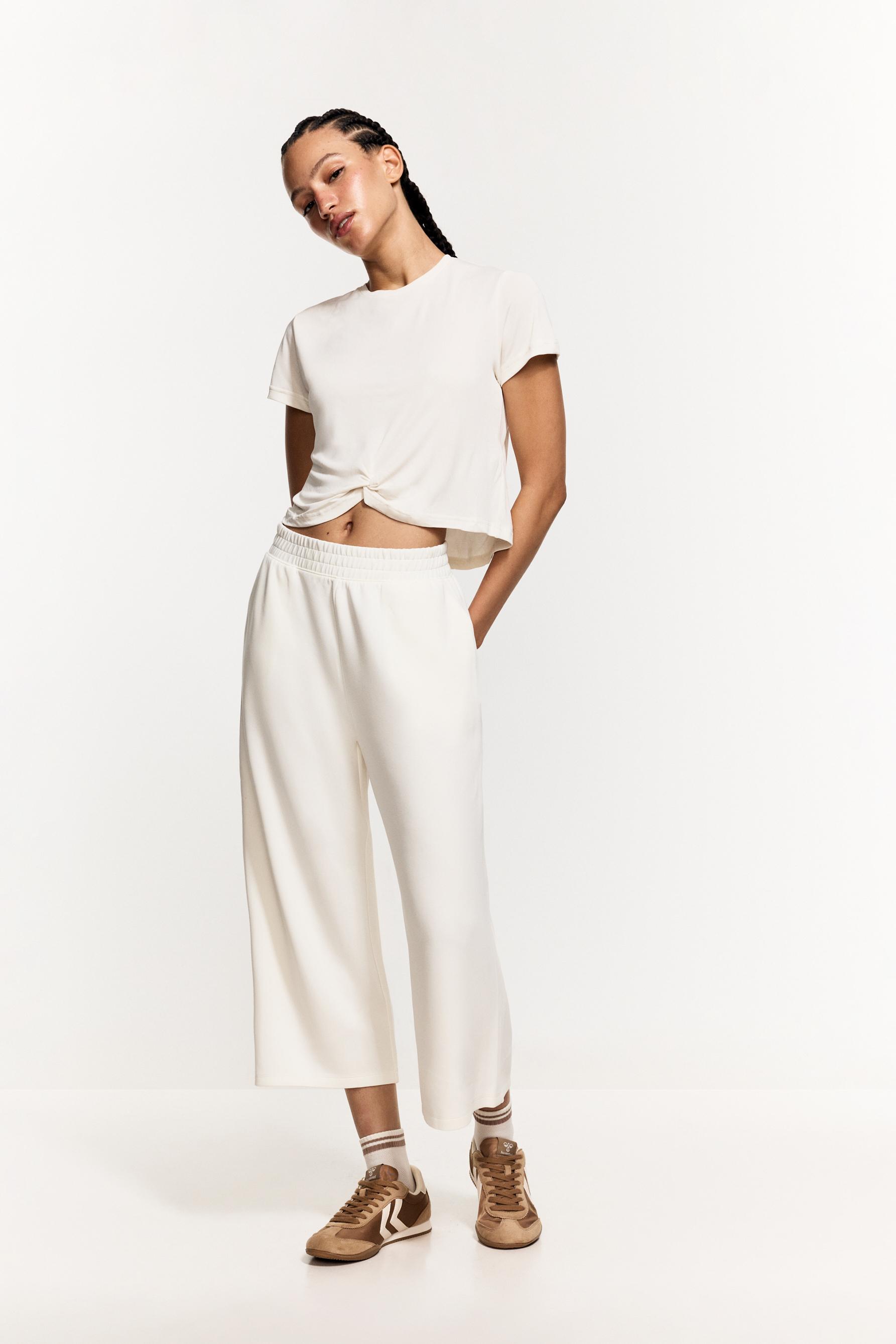 Flowing gathered T-shirt — OFF WHITE