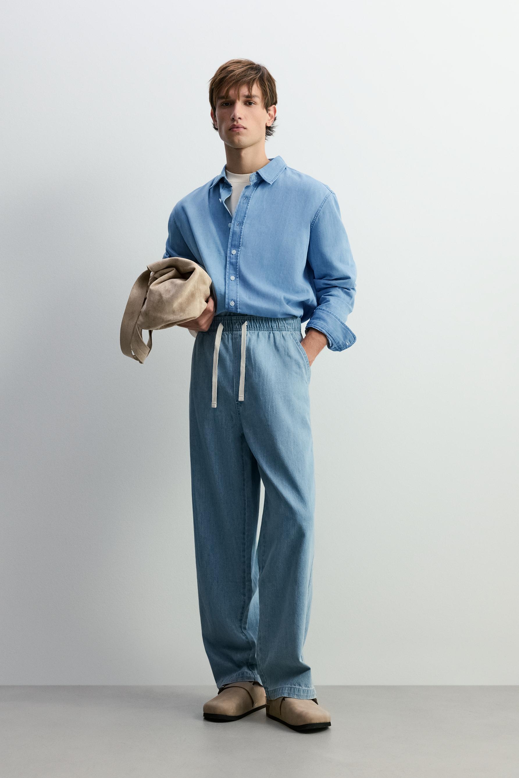 Oversize denim shirt — PALE BLUE