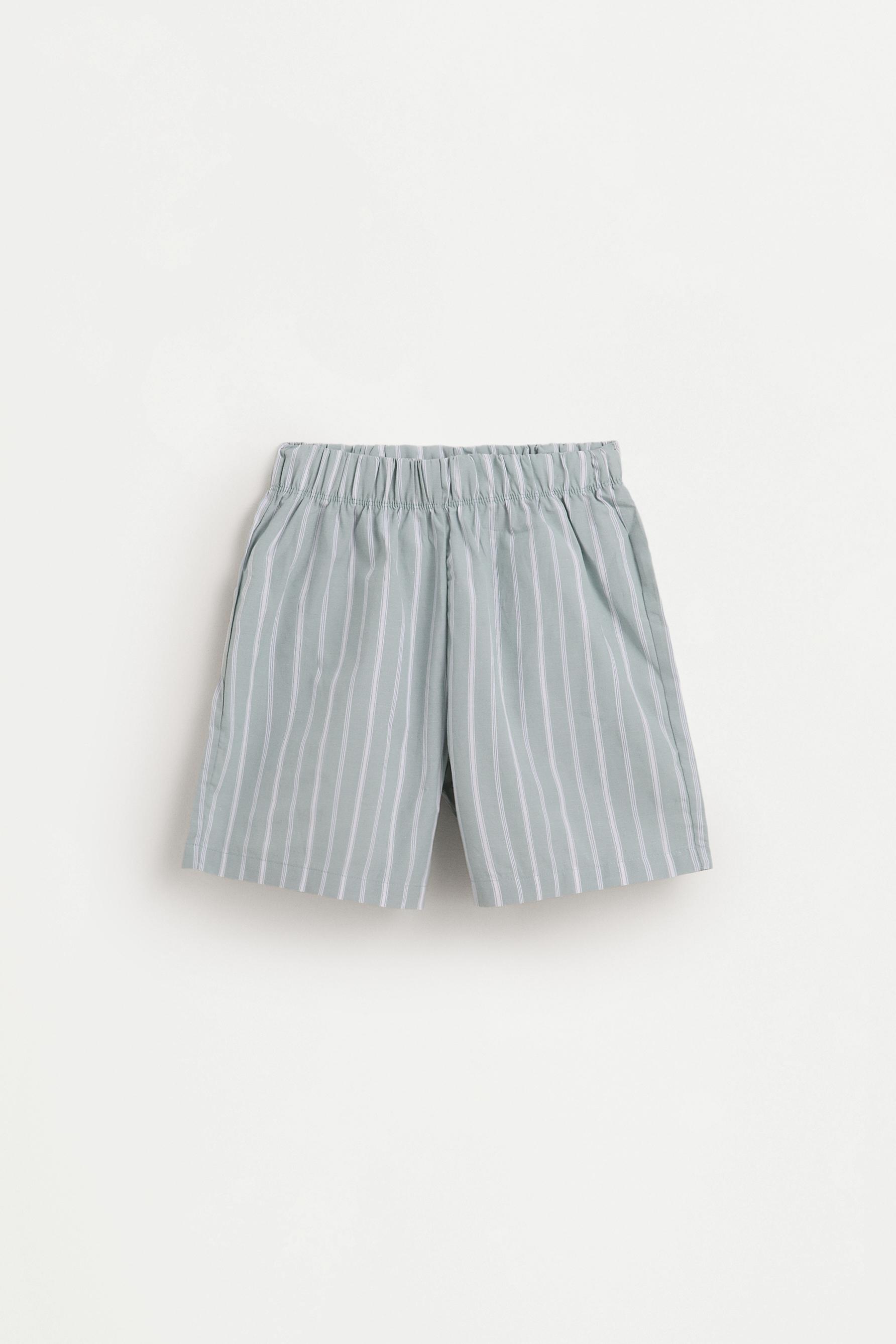 Short pyjamas with slogan print — PALE BLUE