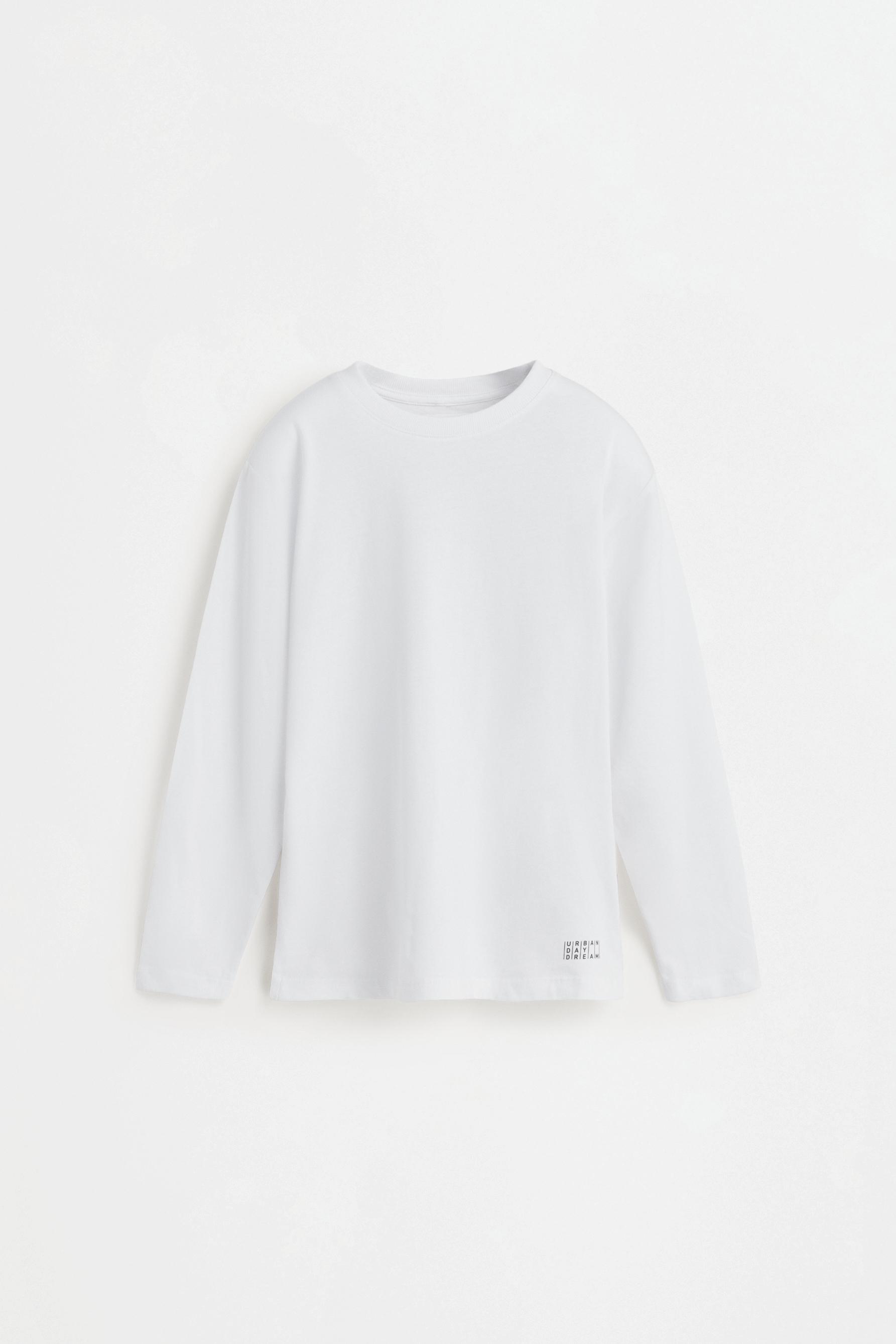 Pack of 4 plain long sleeve T-shirts — WHITE