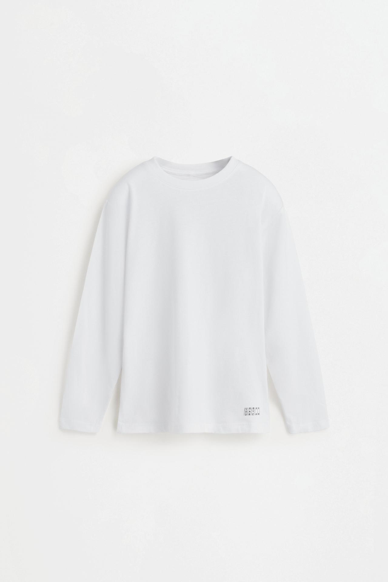 Pack of 4 plain long sleeve T-shirts — WHITE