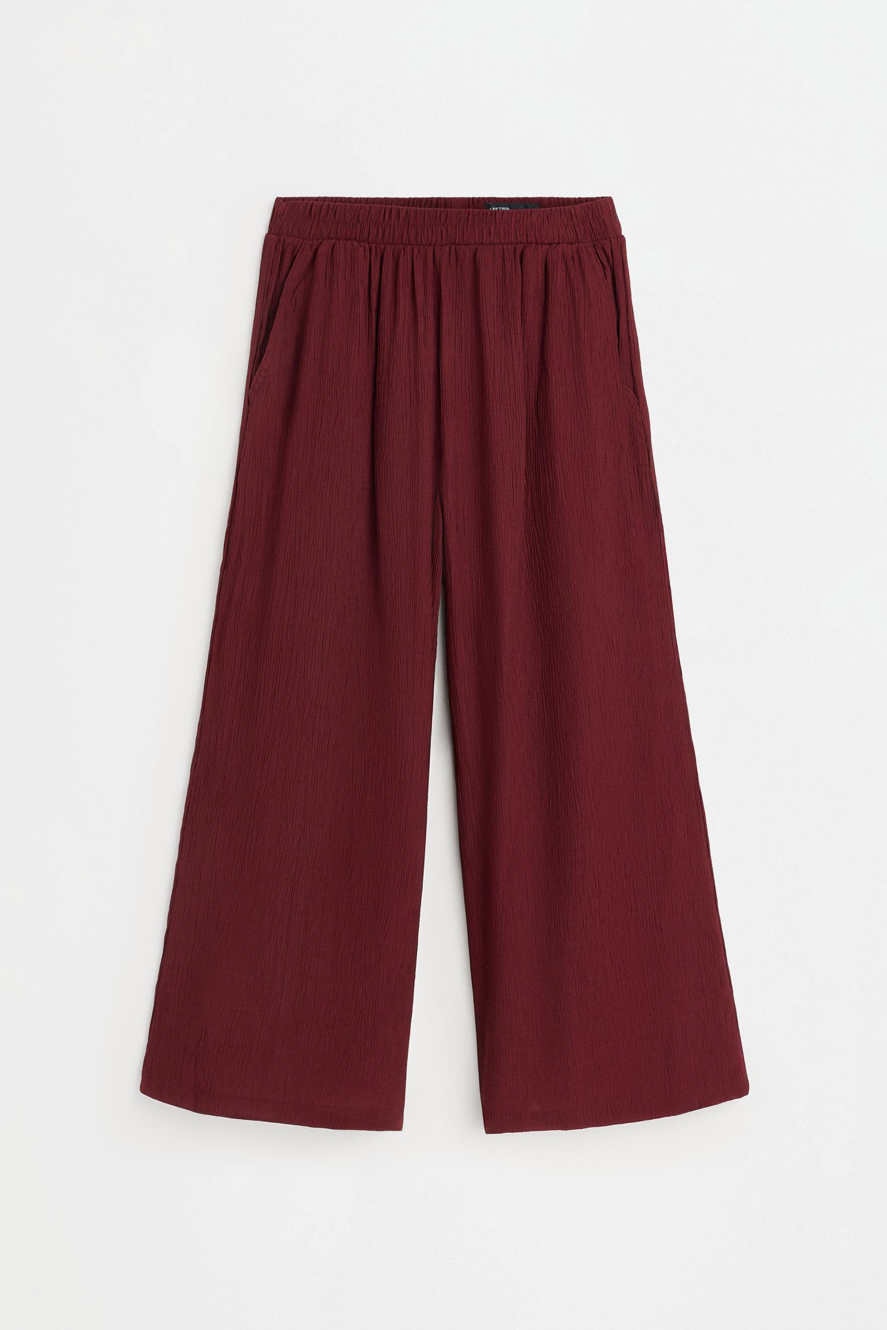 Textured culottes — DARK BURGUNDY