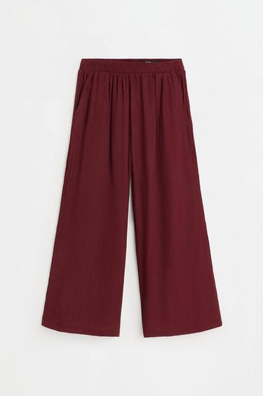 Textured culottes — DARK BURGUNDY 6