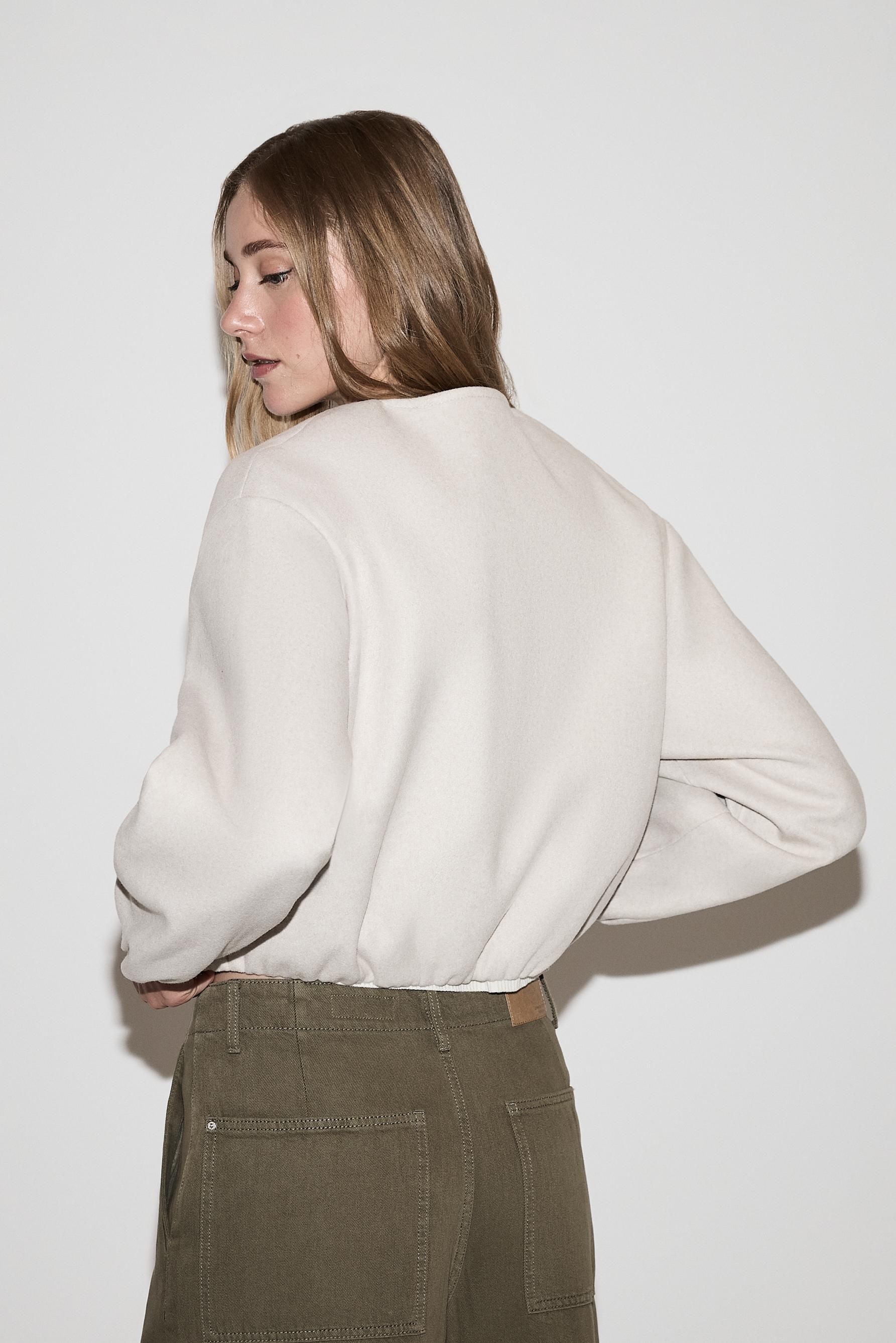 Felt bomber jacket — SAND