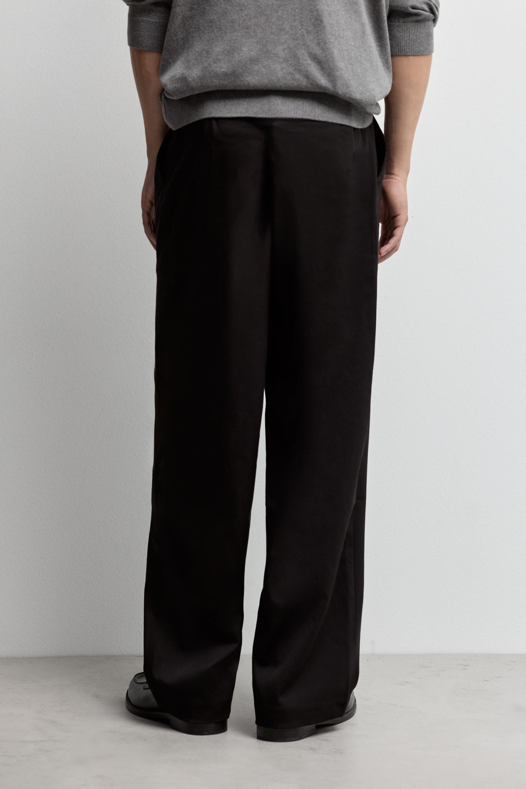 Wide-leg tailored trousers — BLACK