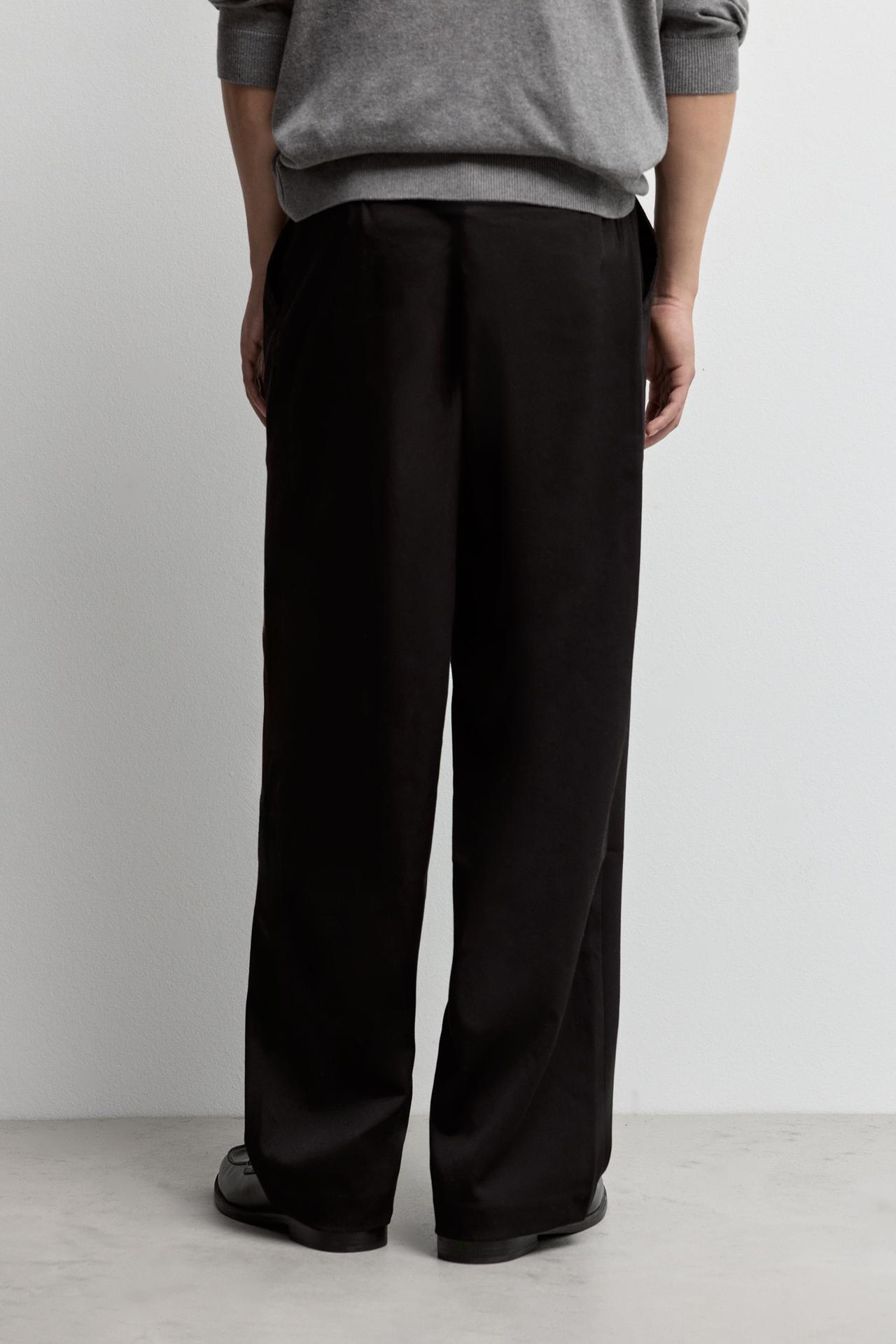 Wide-leg tailored trousers — BLACK
