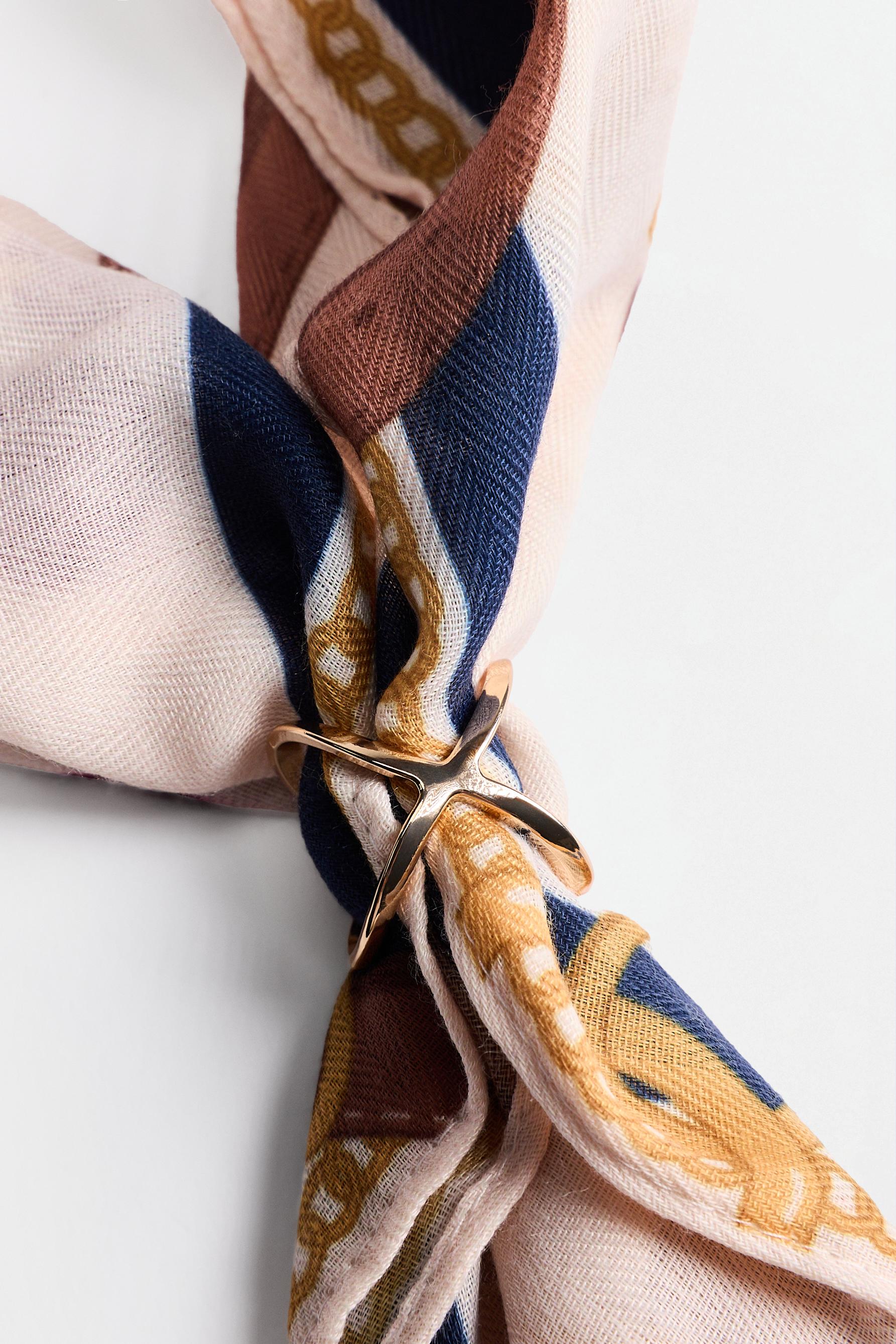 Chain print scarf — ECRU