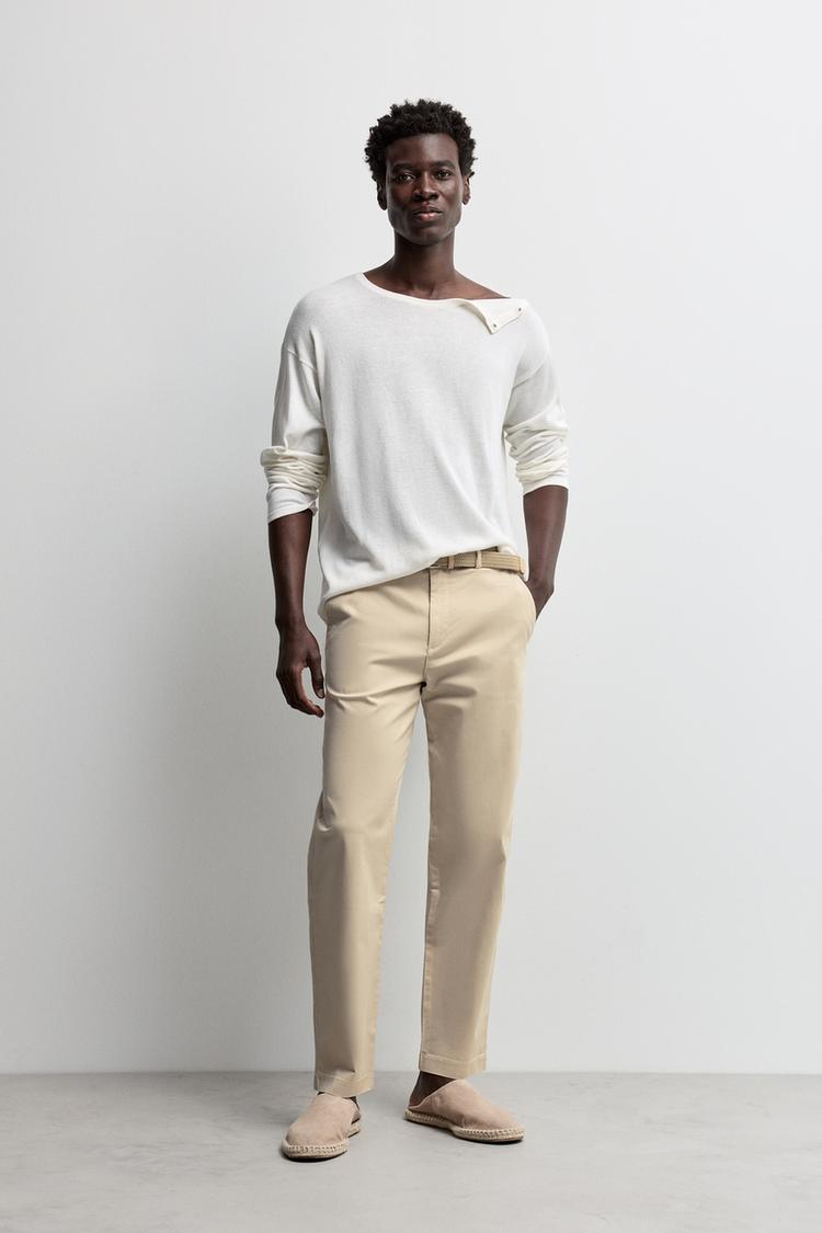 Slim fit chino trousers — BEIGE