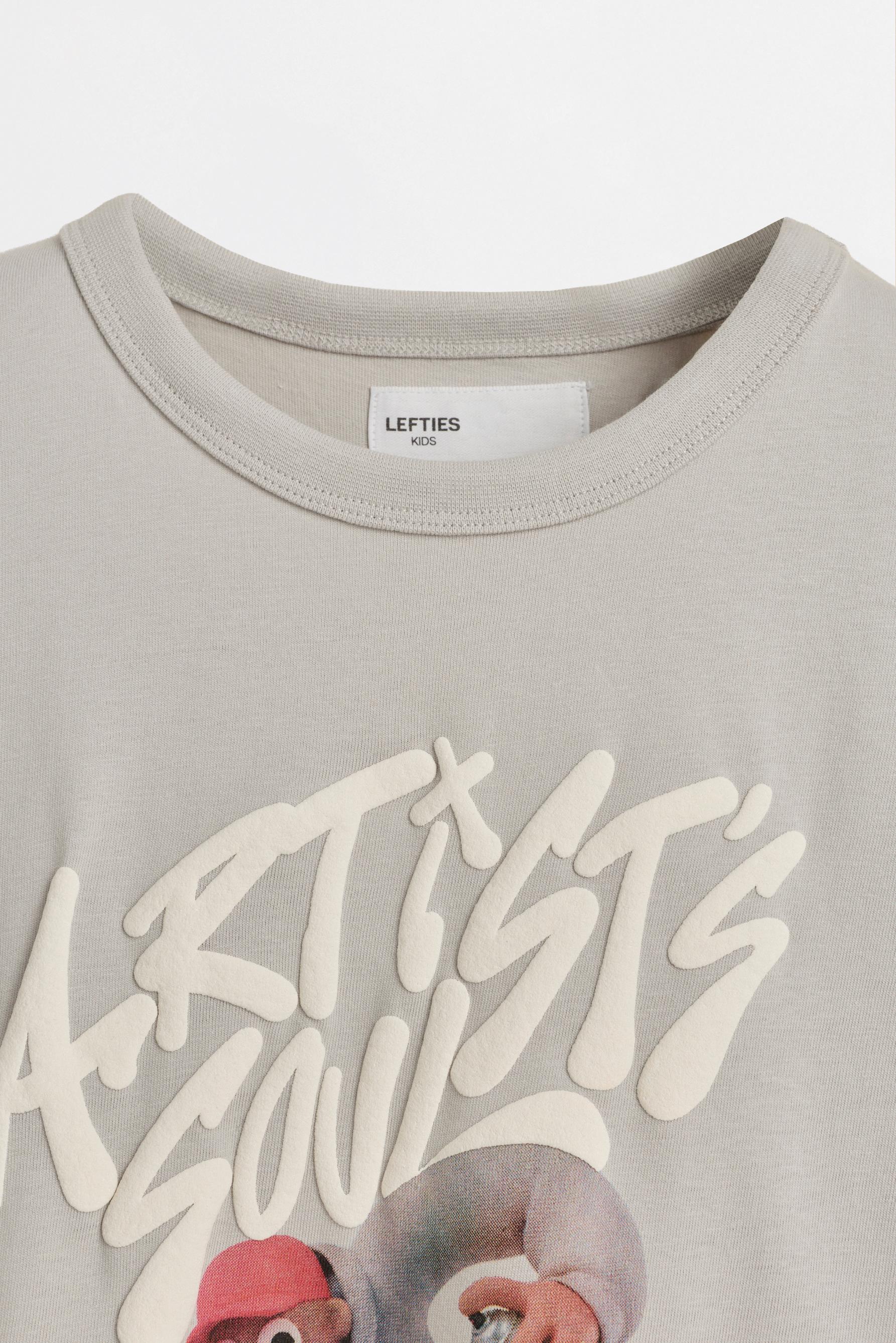 Graffiti print T-shirt — PALE GREY