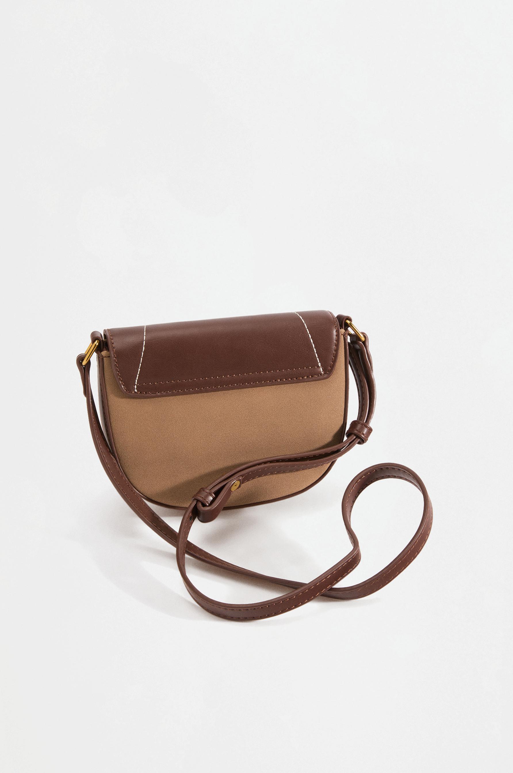 Embroidered crossbody bag — BROWN