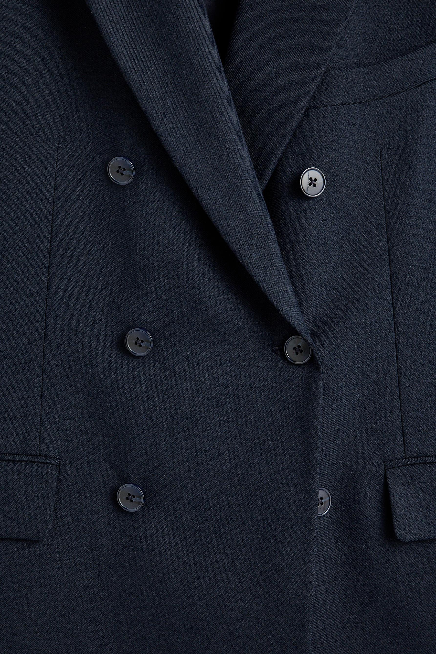 Slim fit double-breasted blazer — NAVY