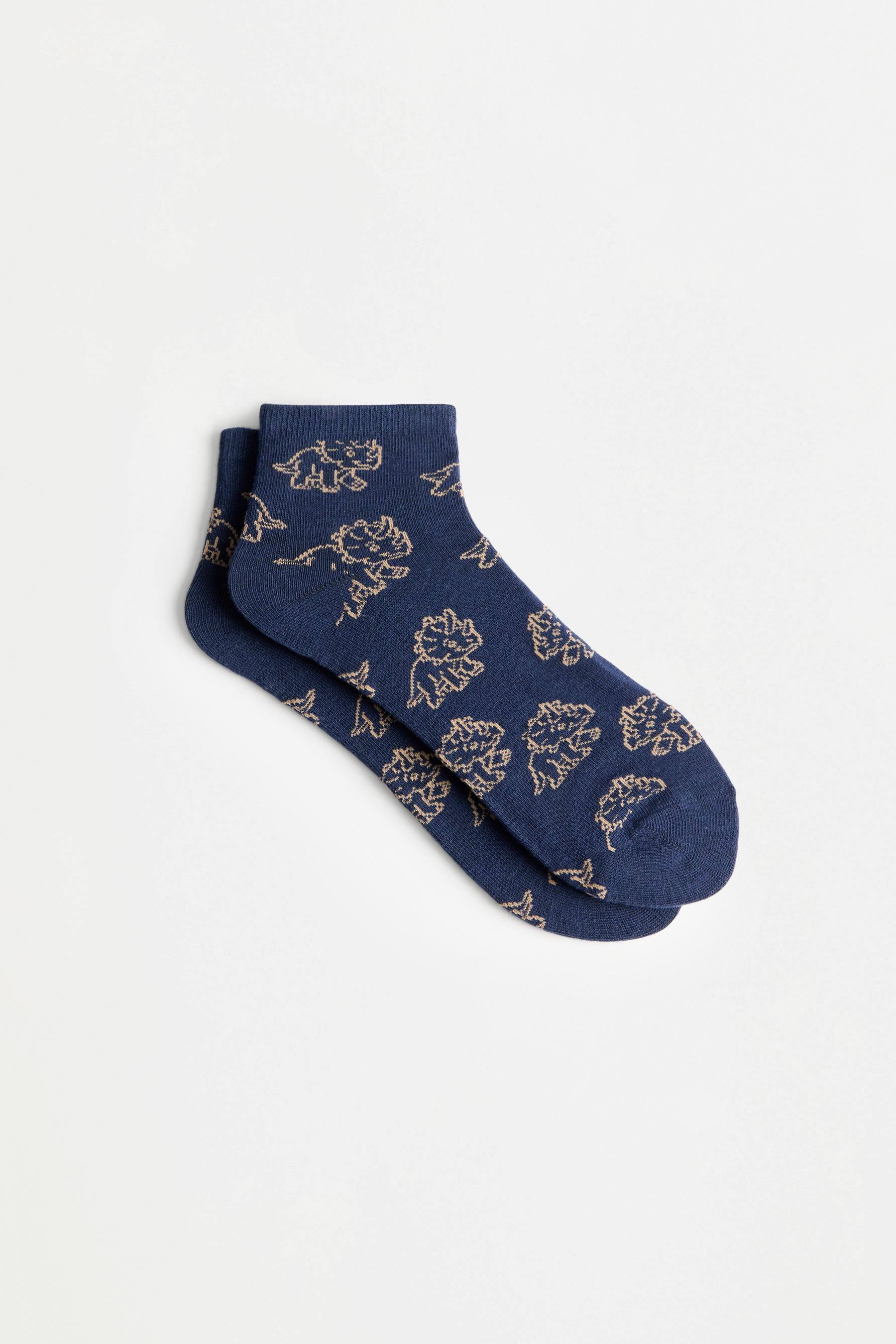 Dinosaur Ankle Socks (7-Pack) — GREY MARL