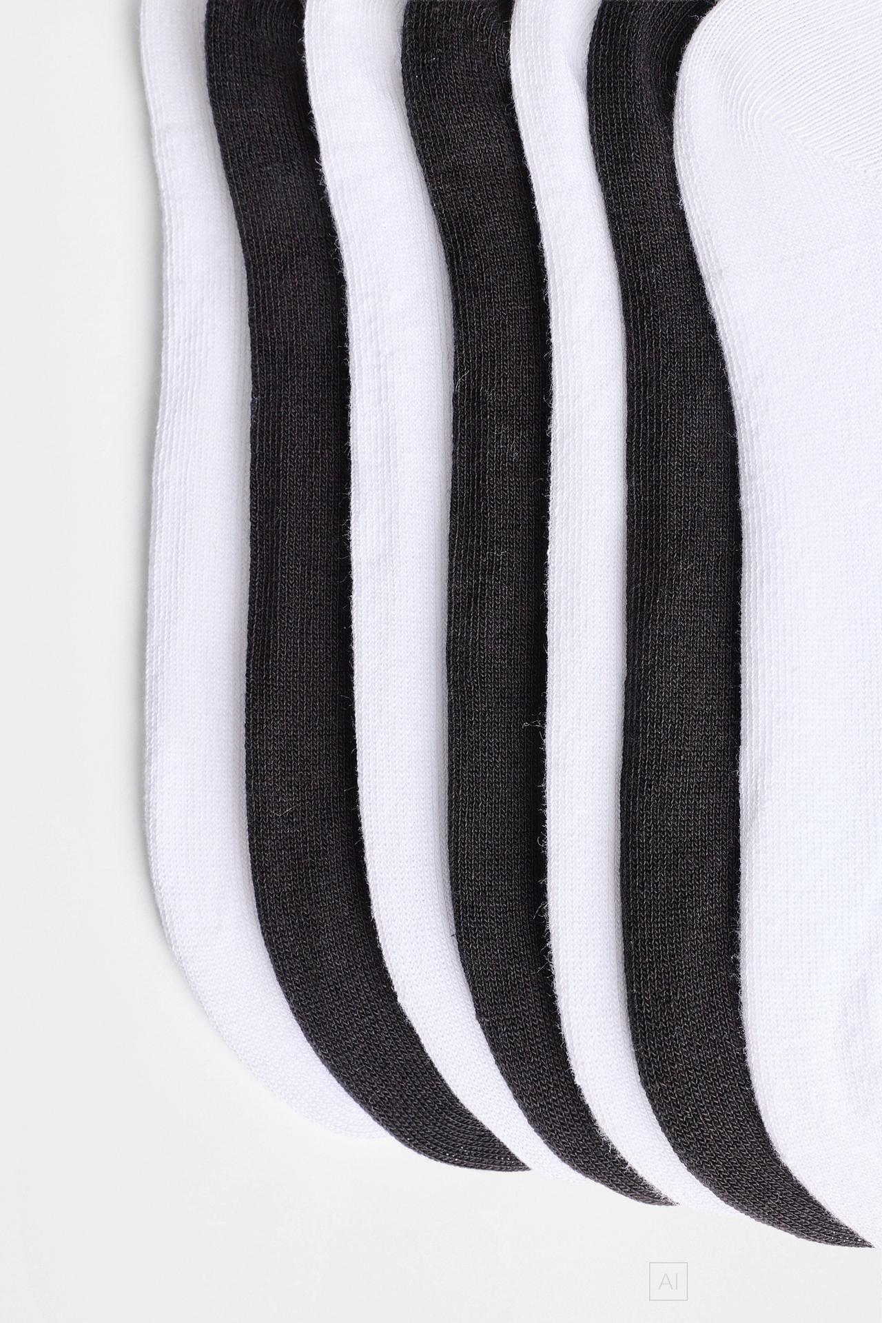 Ankle socks (7-pack) — WHITE/BLACK