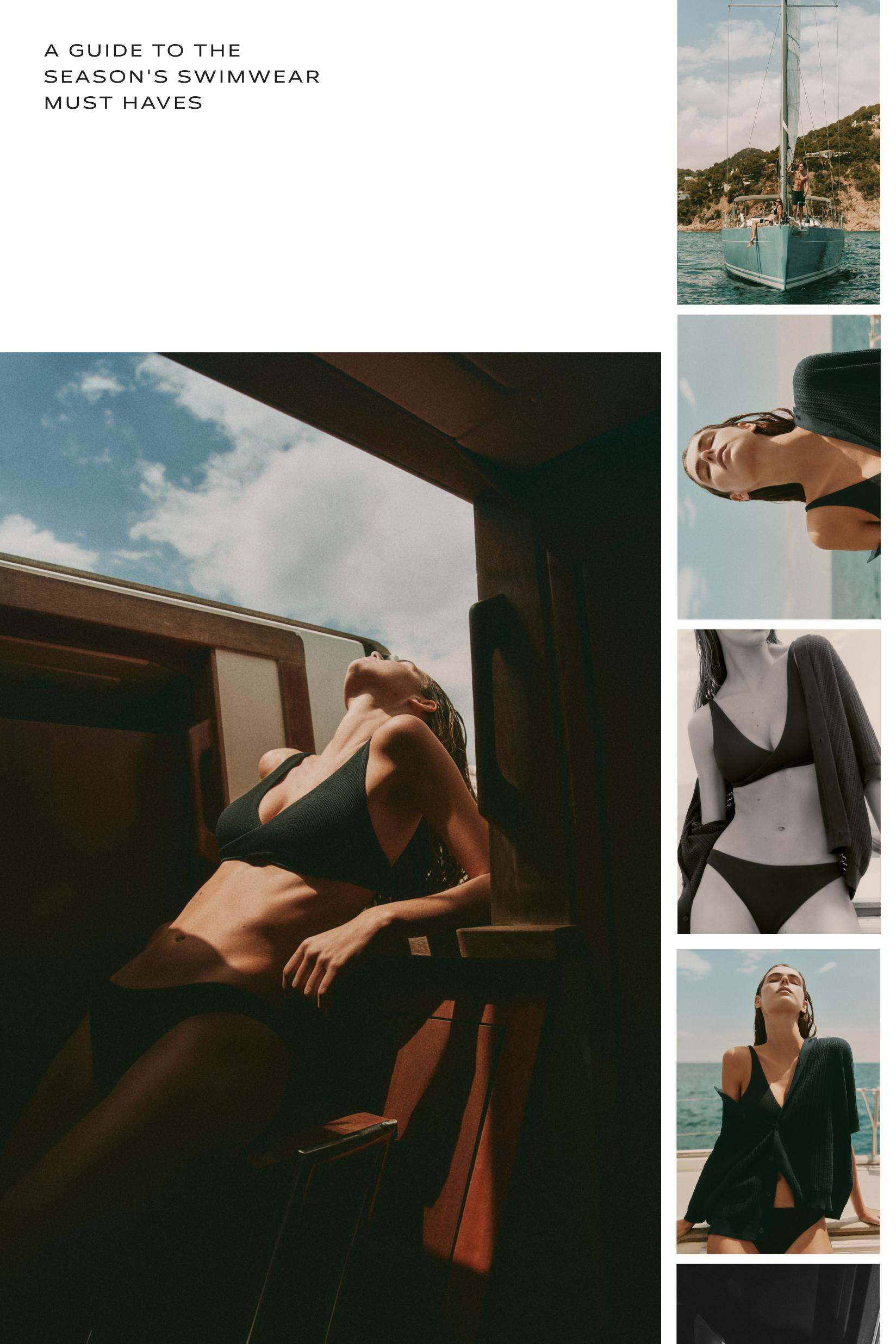 Crossover triangle bikini top — BLACK